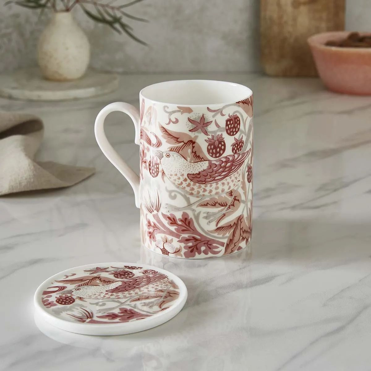 Spode Krus og kopper med hank Morris & Co Krus- og glasbrikkesæt - 2 dele i Multifarvet/indian red, 2