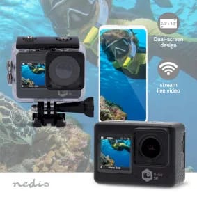Nedis Øvrig udeleg Dual Screen Action Kamera i 5K HD, 2