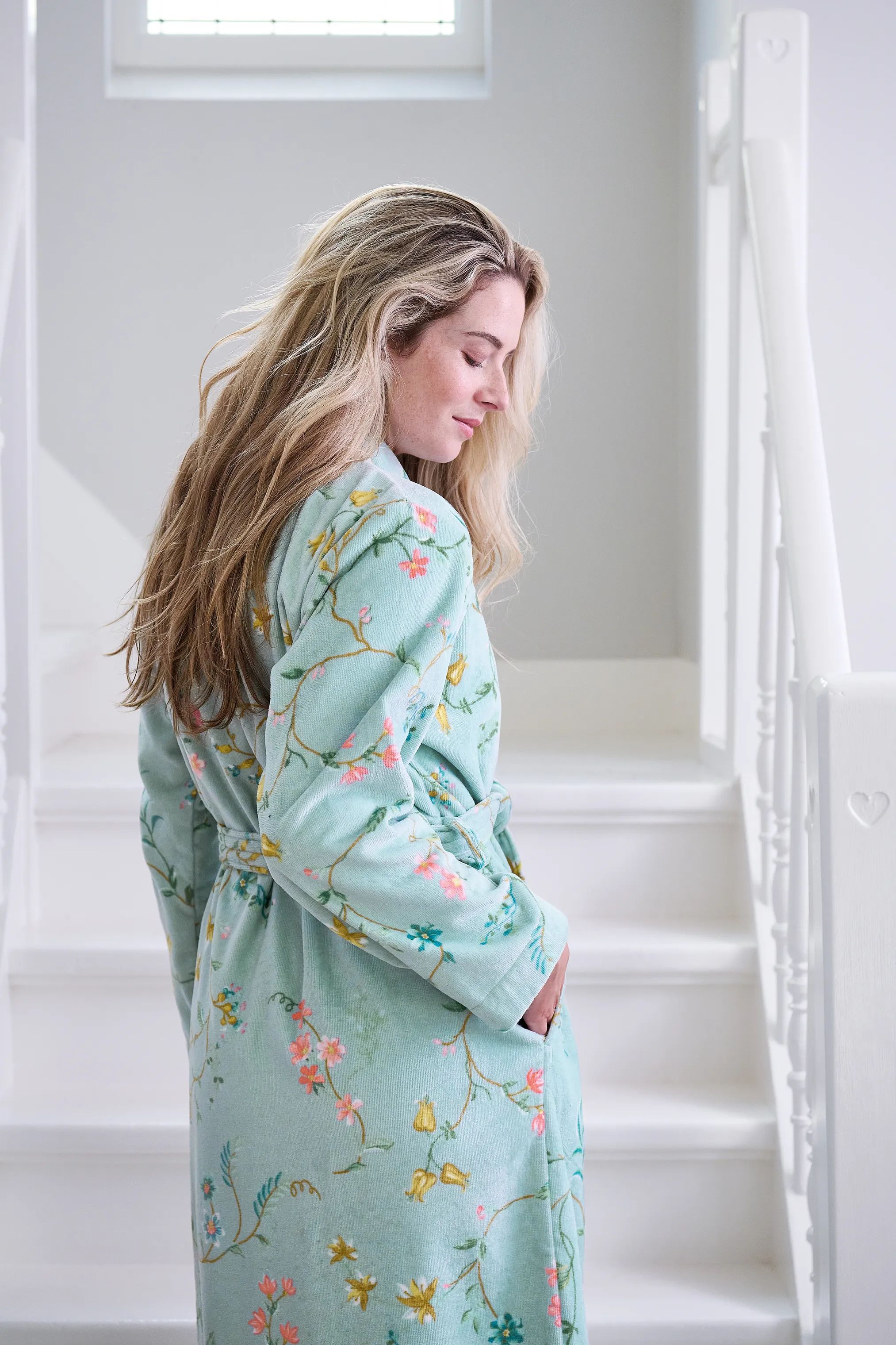 PIP Studio Morgenkåber Les Fleurs Badekåbe i Blue , S, 2