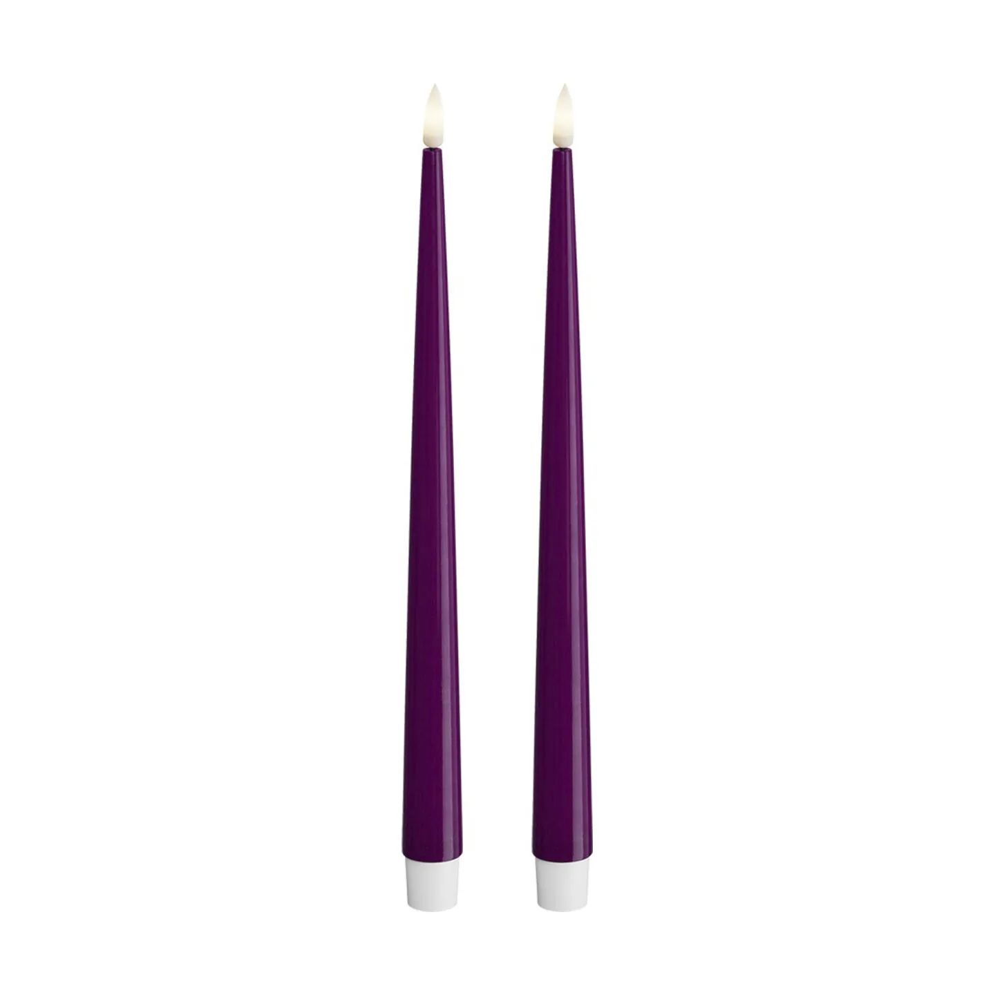 Deluxe Homeart LED-lys Real Flame LED Kertelys m. lak - 2 stk. i Violet , 28 cm, 1