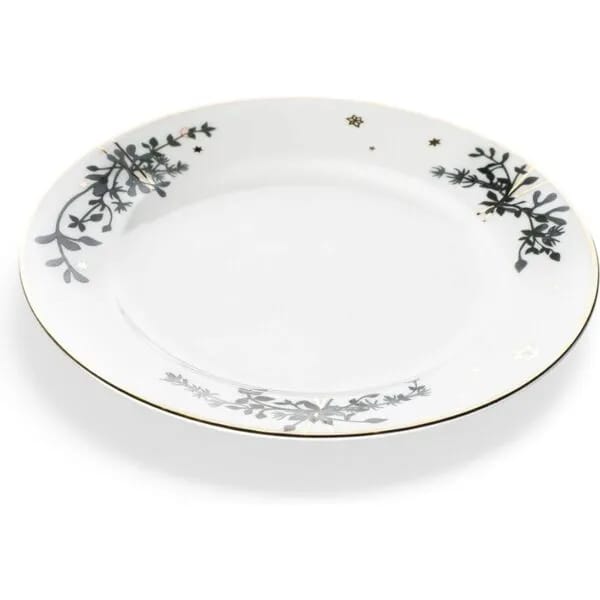 Jette Frölich Design Kagetallerkener Vinterstjerner Desserttallerken i Grøn/guld, 1