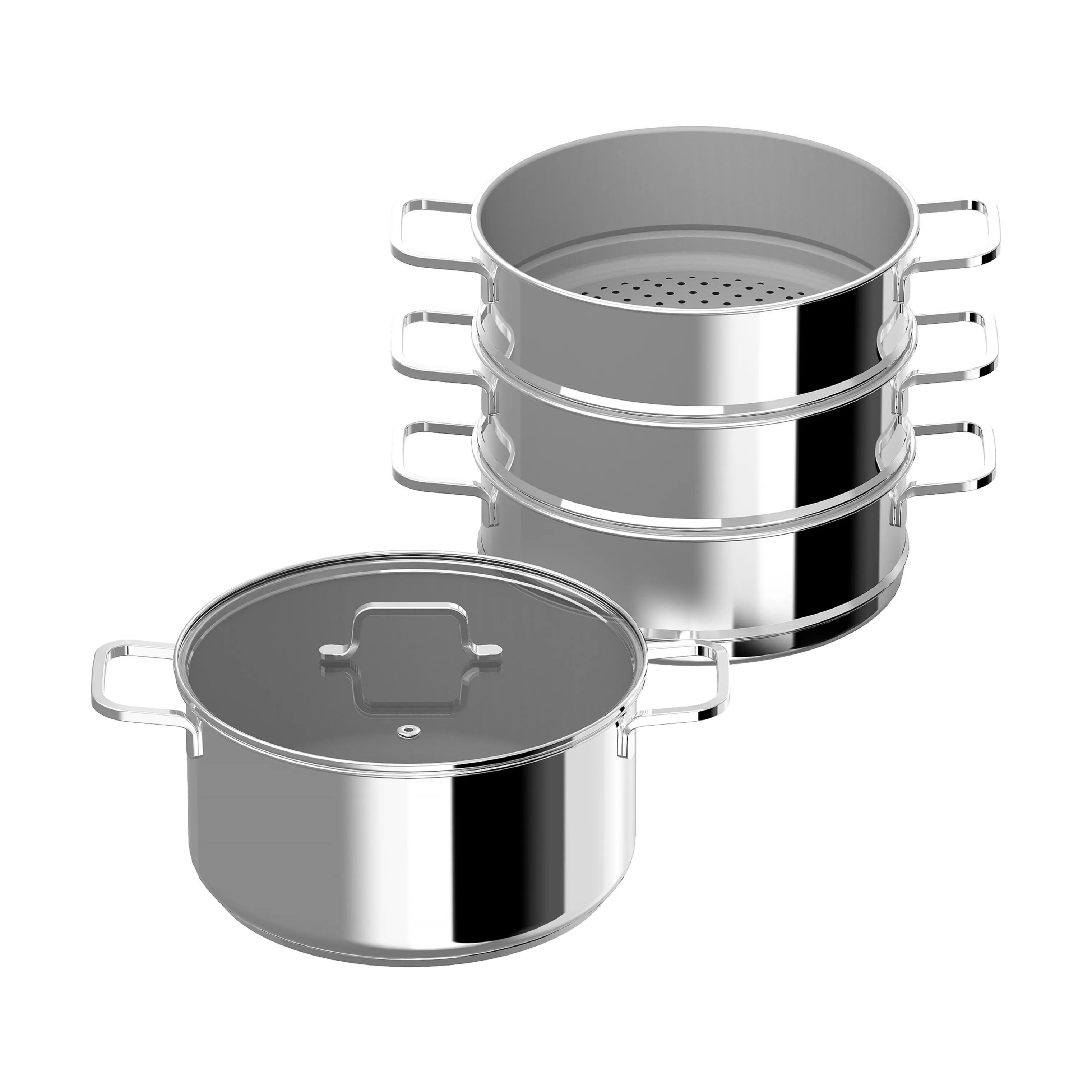 BergHOFF Gryder Helix Steamer Sæt - 5 dele i Sølv, 1