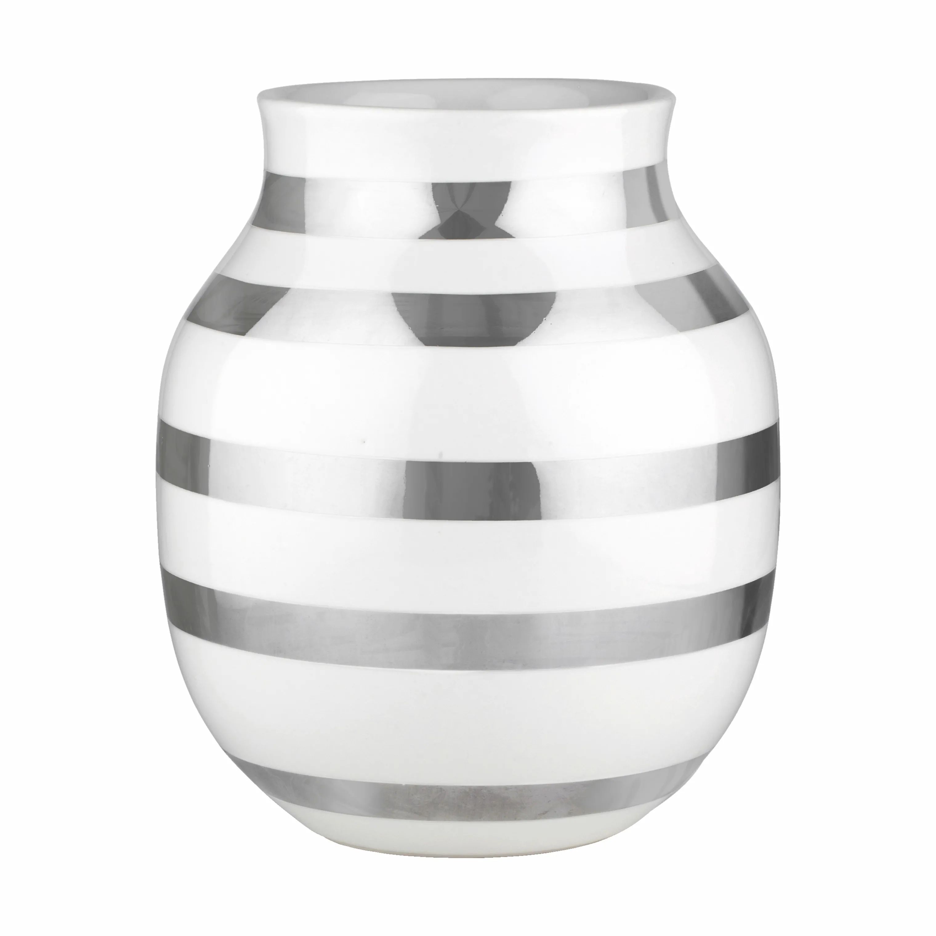 Kähler Vaser Omaggio Vase i Sølvfarvet/Hvid, H20 x Ø16,5 cm, 1