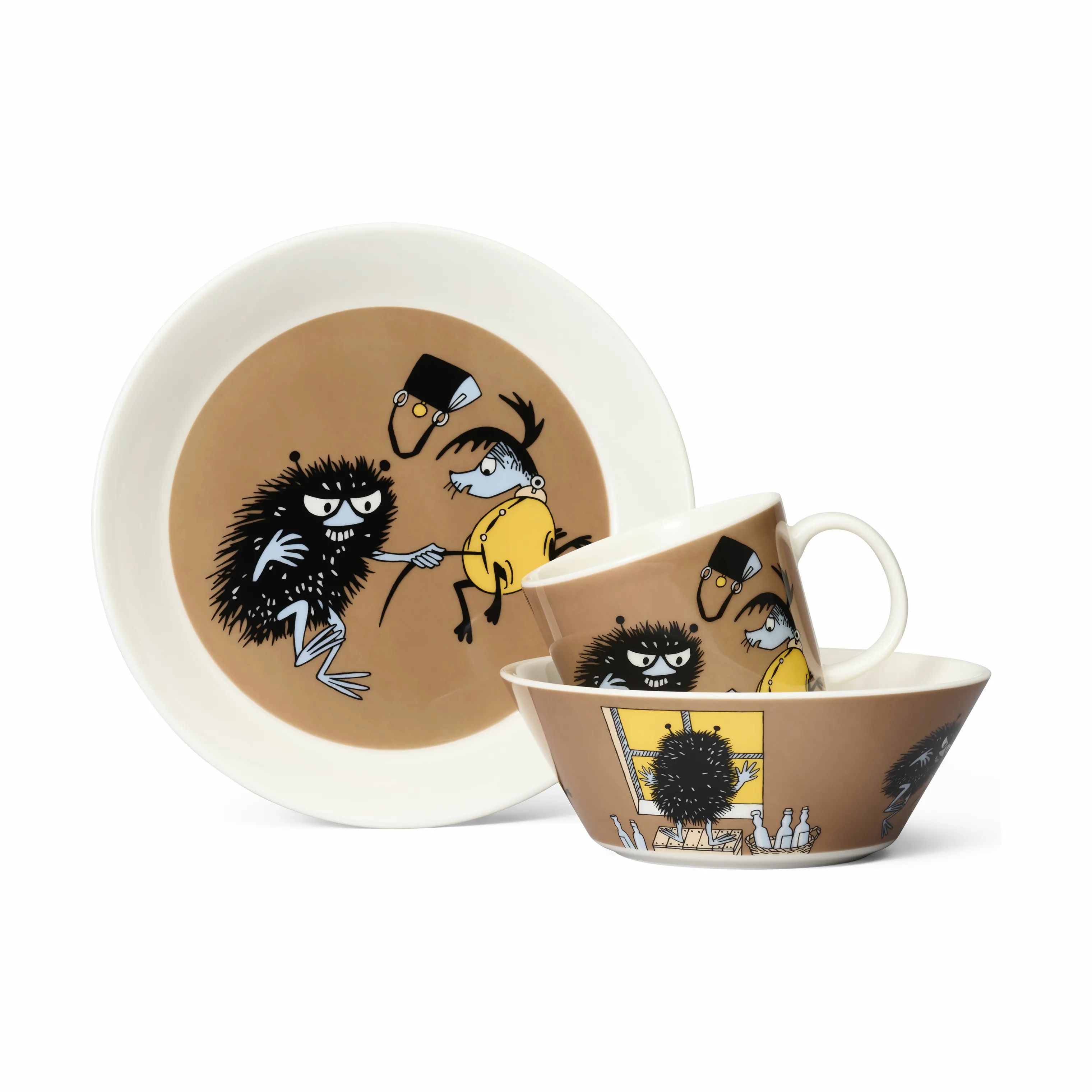 Moomin Arabia Frokosttallerkener Omsorg Tallerken - Stinky i aktion i Stinky i aktion - Brun, 2