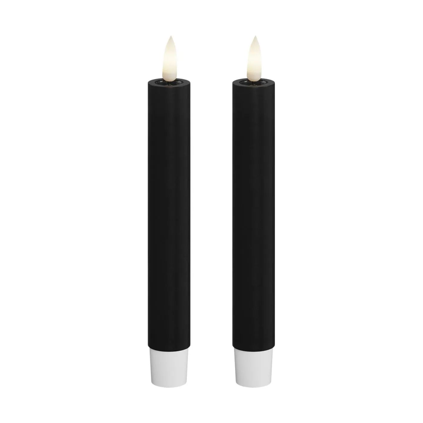 Deluxe Homeart LED-lys Real Flame LED Kronelys - 2 stk. i sort, 15 cm, 1