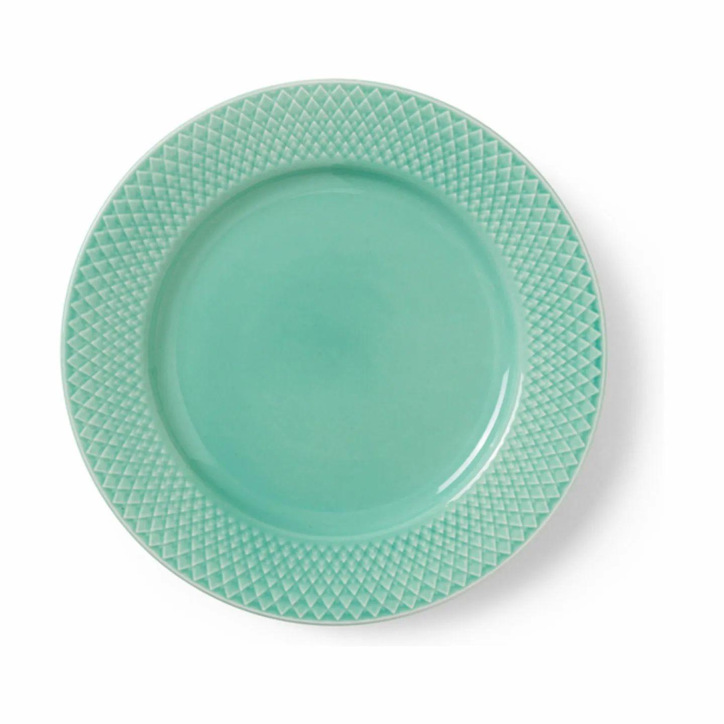 Lyngby Porcelæn Frokosttallerkener Rhombe Color Rhombe Frokosttallerken i aqua, 21 cm, 1