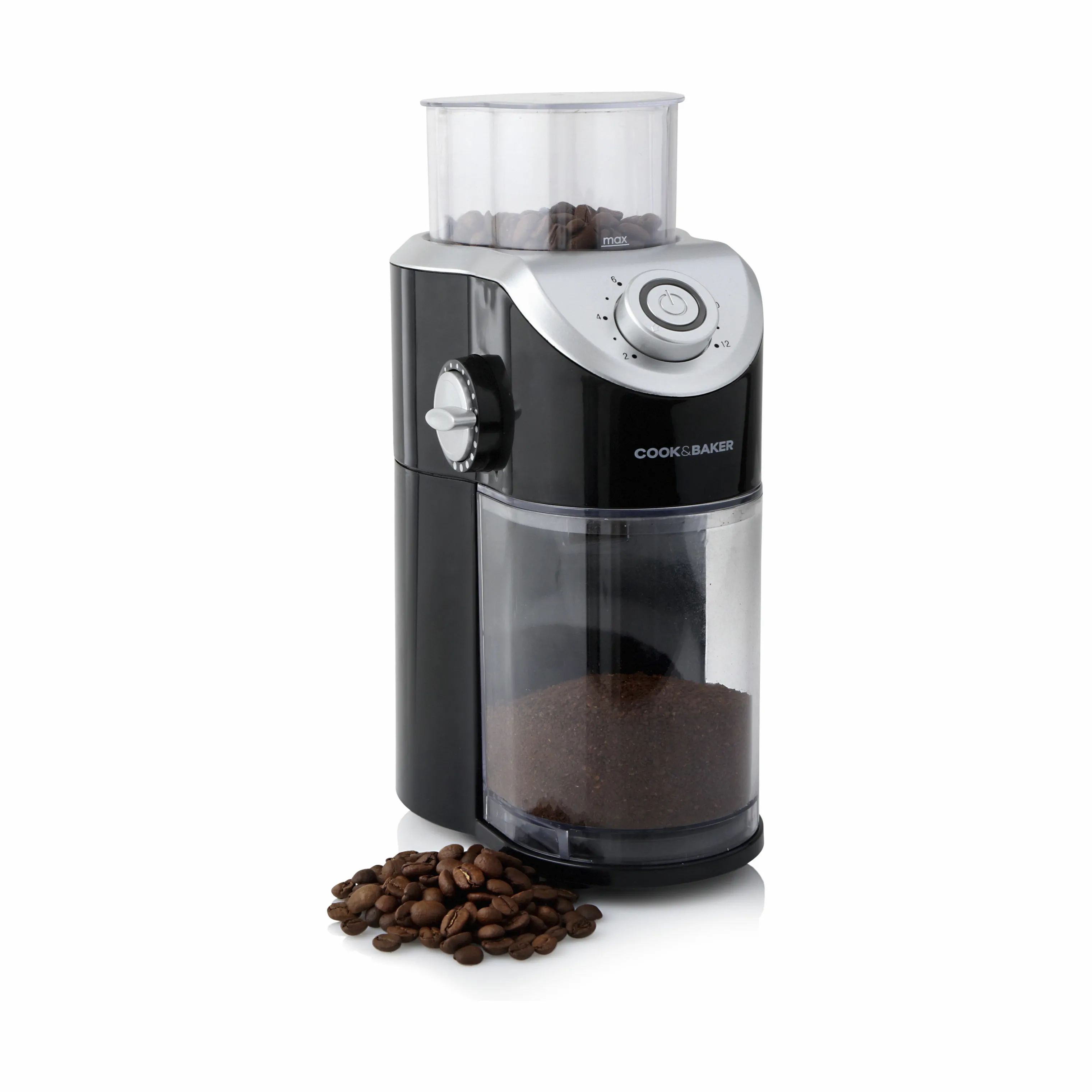 Cook & Baker Kaffekværne Pro Kaffekværn i Sort/stål/klar, 4