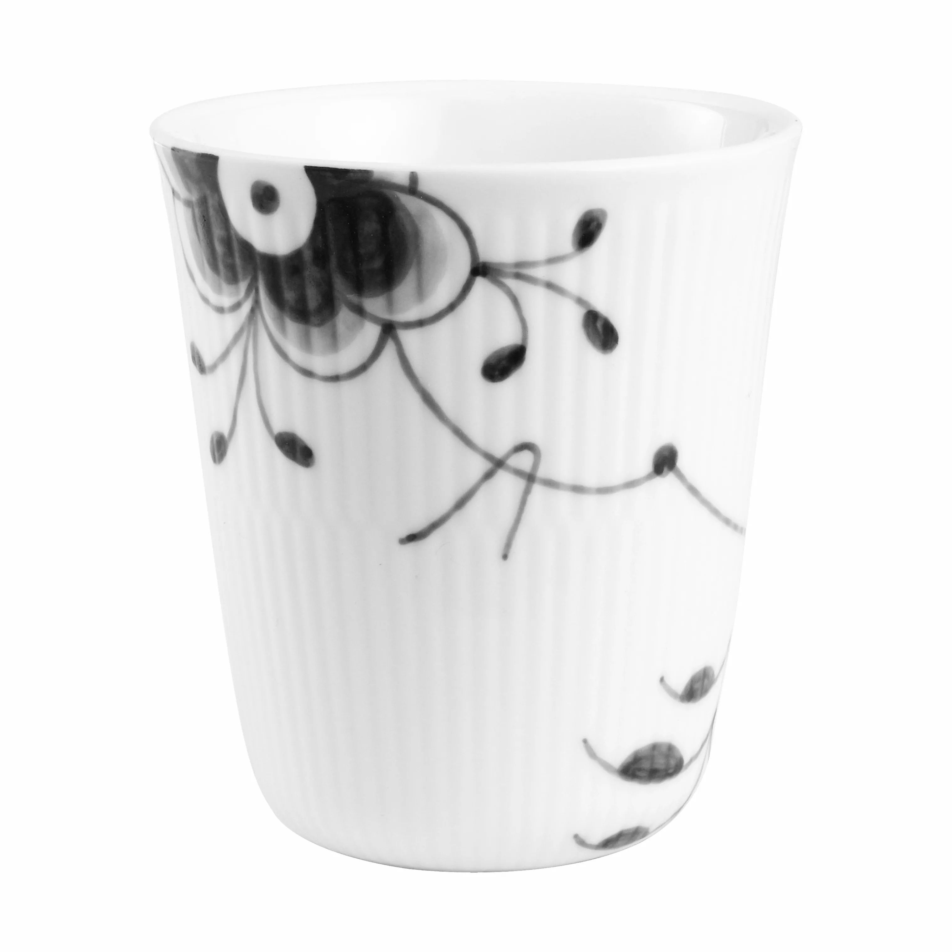 Royal Copenhagen Krus og kopper uden hank Sort Mega Riflet Termokop i Sort/hvid, 29 cl, 1