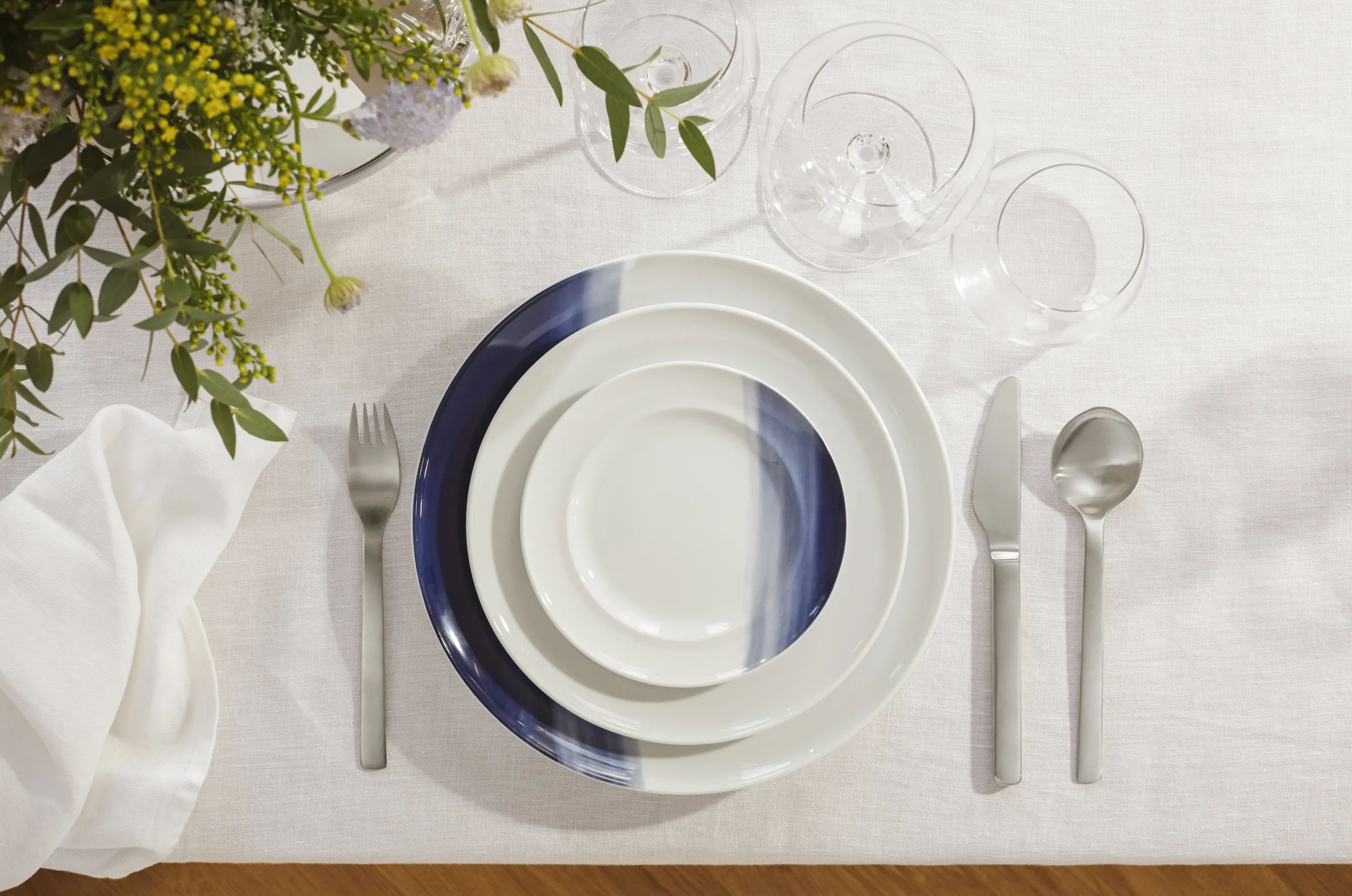 Georg Jensen Kagetallerkener Henning Koppel Koppel Decor Sidetallerken i Hvid/Blå, 2