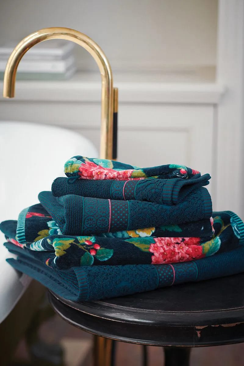 PIP Studio Håndklæder Soft Zellige Håndklæde i Marine, B70 x L140 cm, 3