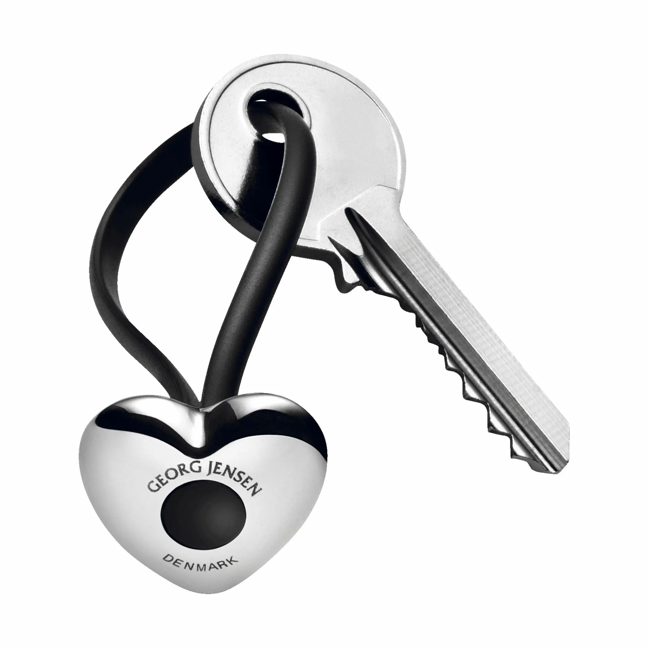 Georg Jensen Øvrigt interiør Hjerte Nøglering i Sølvfarvet/Sort, 1