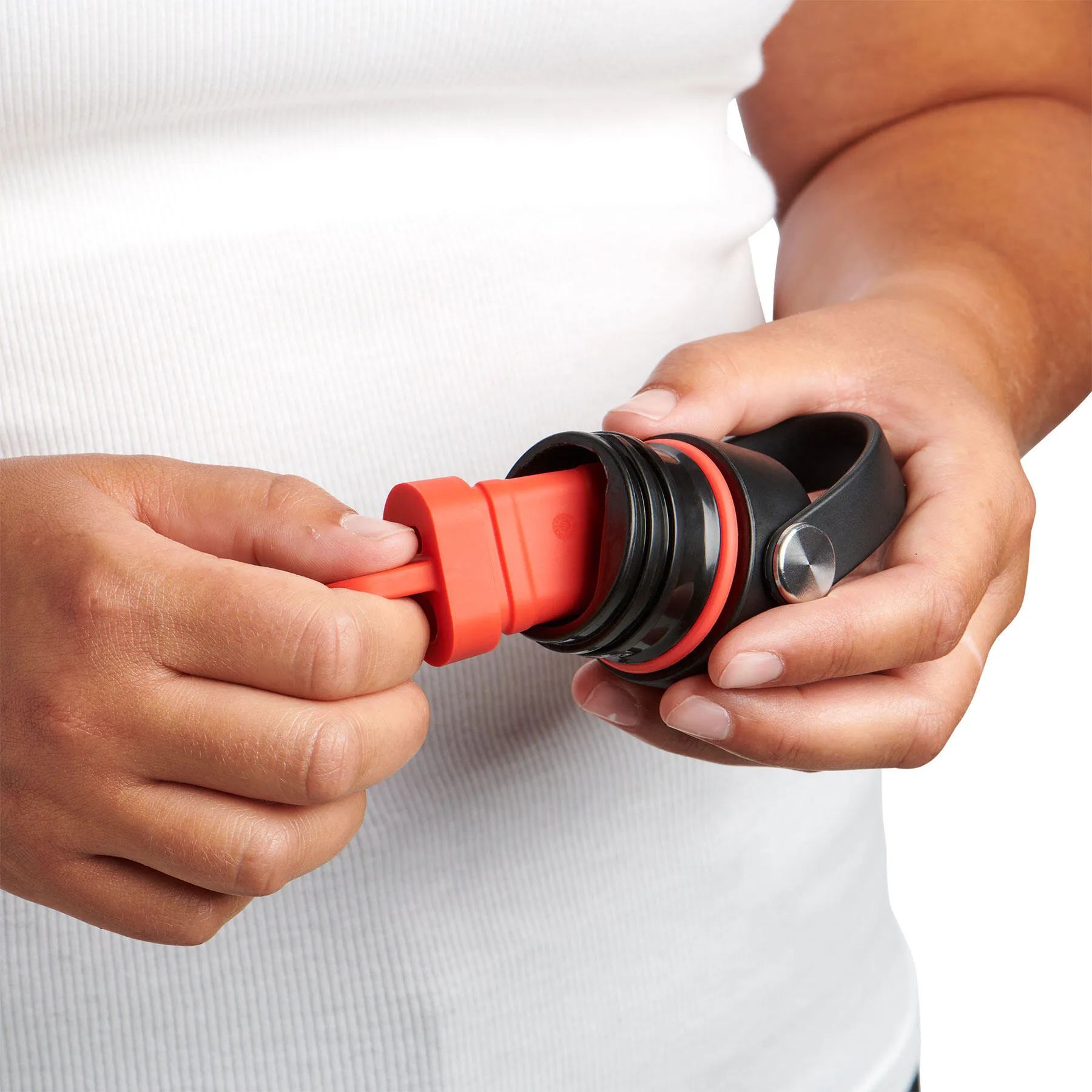 Hydro Flask To go kopper Standard Mouth Flex Straw Låg i Sort/rød/hvid, 2