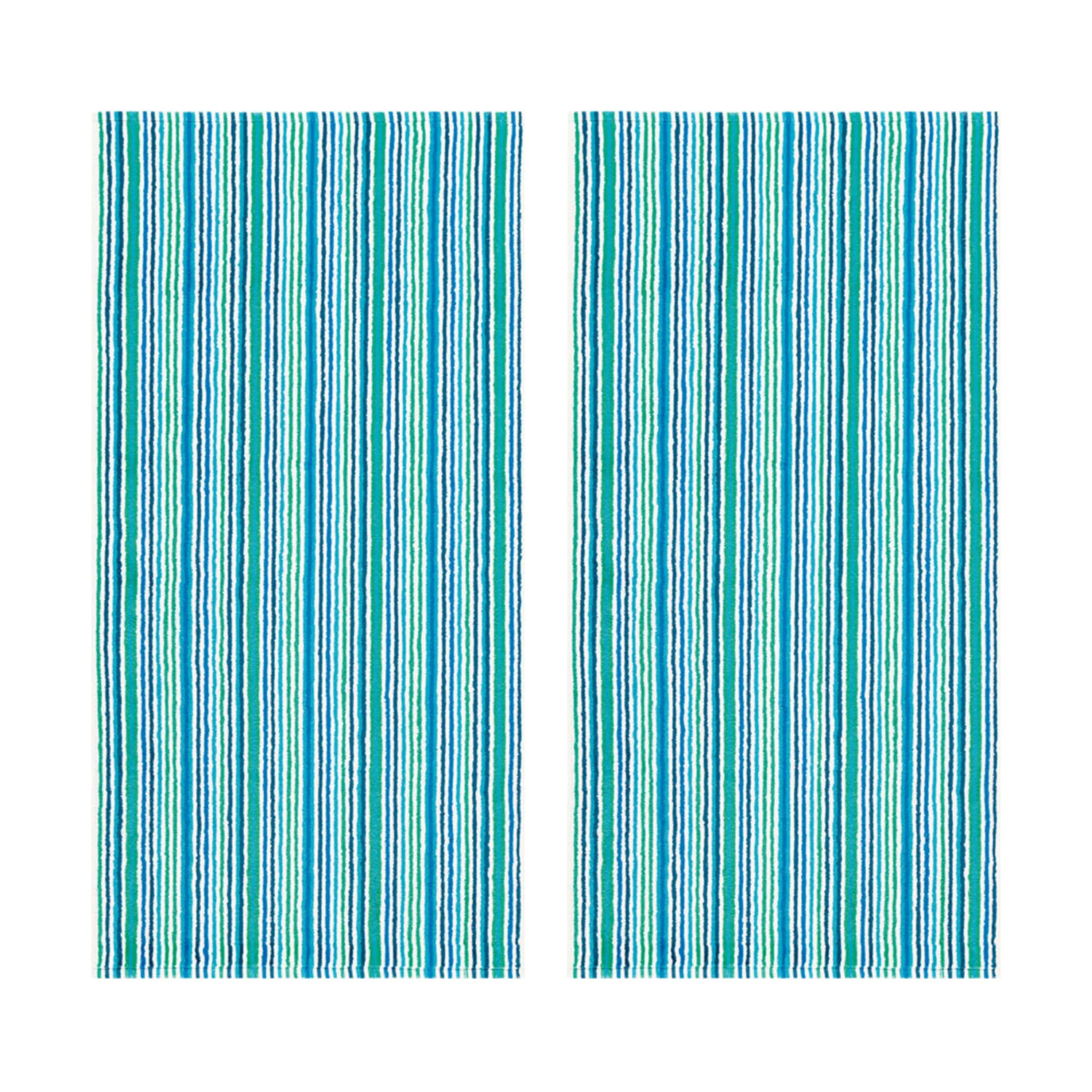 Egeria Håndklæder Stripes Håndklæde - 2 stk. i Pool green, 1