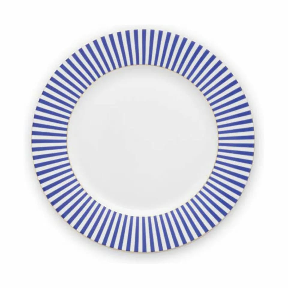 PIP Studio Frokosttallerkener Royal Stripes Tallerken i Blue / White, 26,7 cm, 1