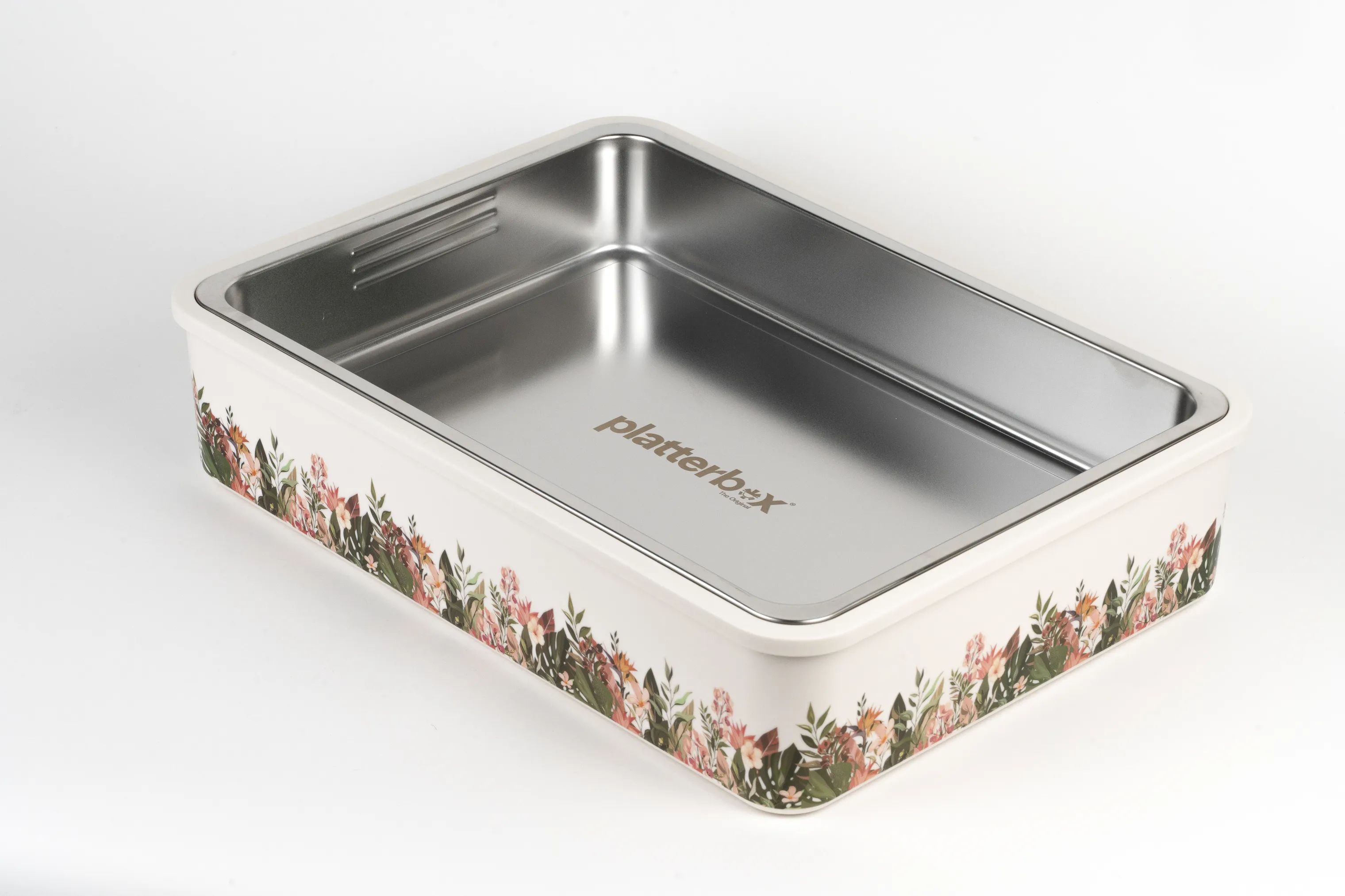 Platterbox Opbevaringsbokse Snack Box i Hvid/blomster, 3