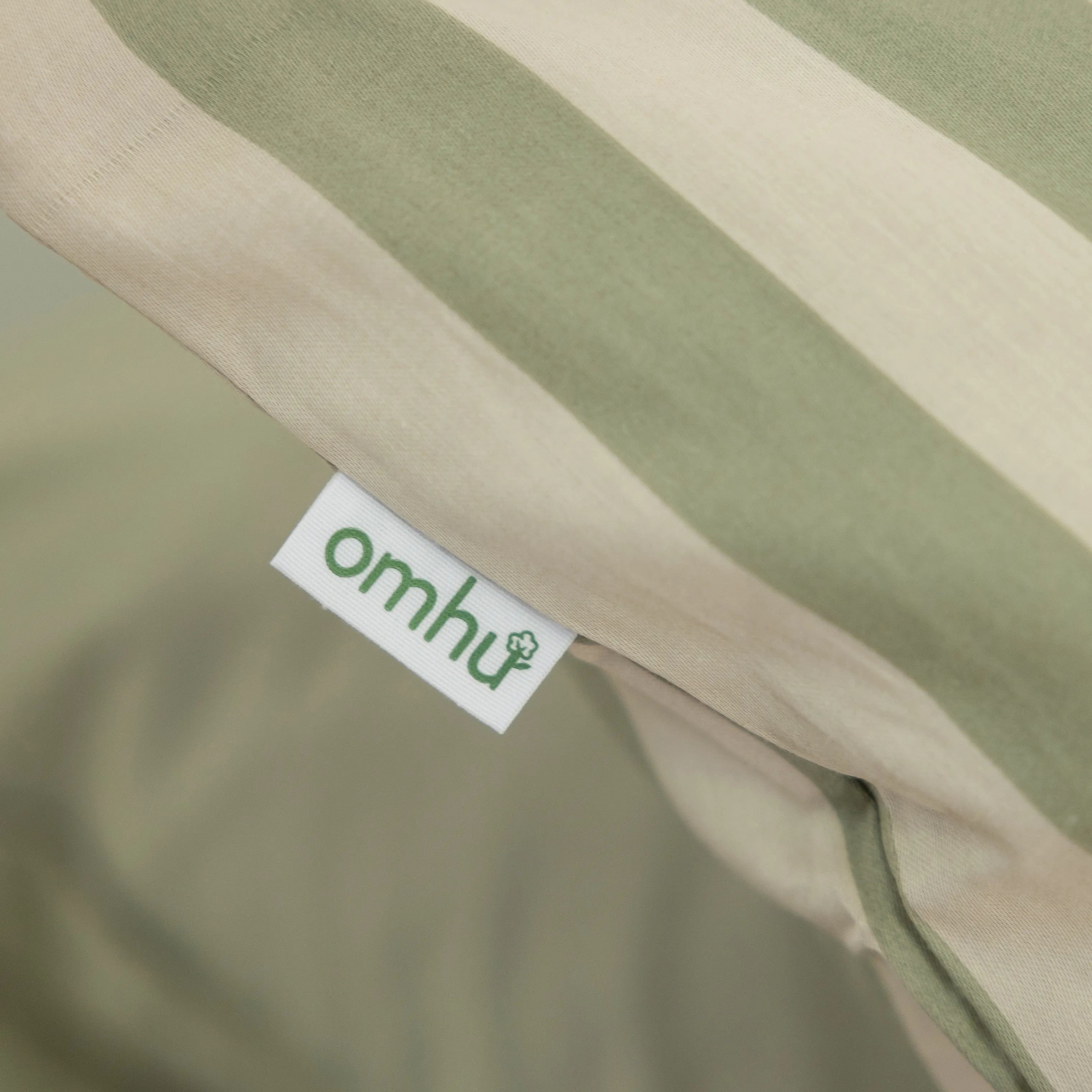 omhu Sengetøj Block strib Blok Strib Sengesæt i Dusty green, B140 x L220 cm, 9