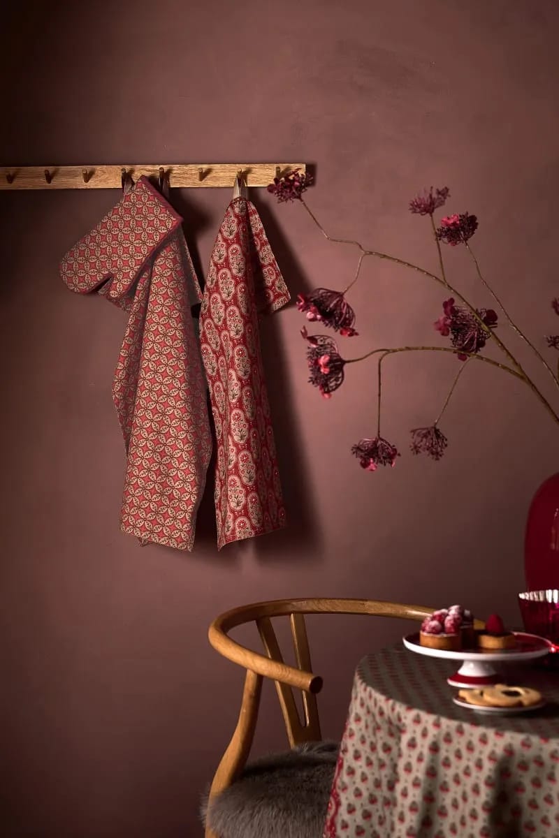 PIP Studio Grydelapper Blooming Tales Ovnhandske i Dark Red, 3