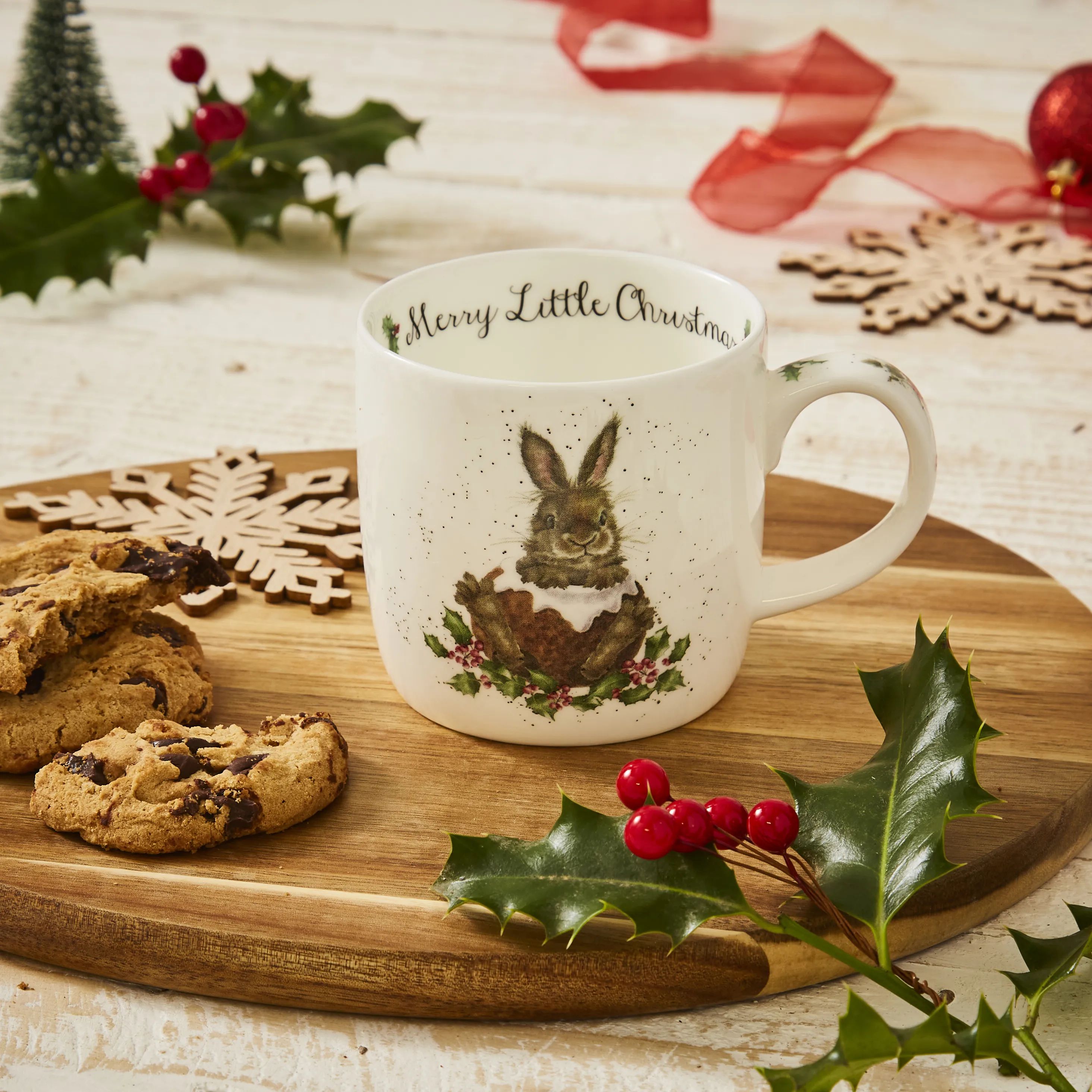 Royal Worcester Krus og kopper med hank Wrendale Krus - Merry little xms i Julekanin, 2