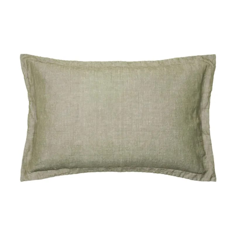 Broste Copenhagen Pyntepudebetræk Linn Pudebetræk i Grape Leaf Green, B40 x L60 cm, 1
