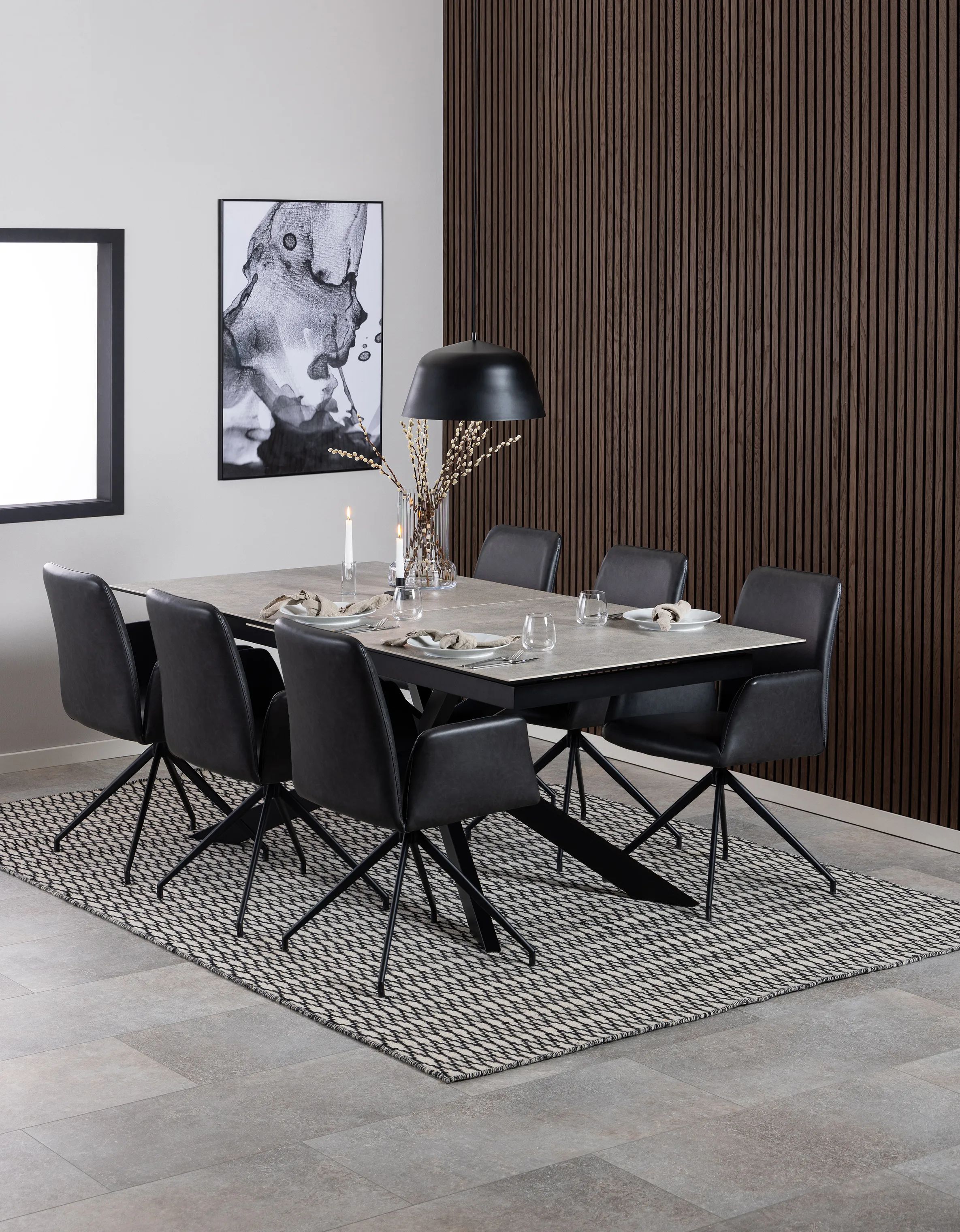 CASA Living Spiseborde Irwine Spisebord i Grå, H76 x B240 x L100 cm, 3