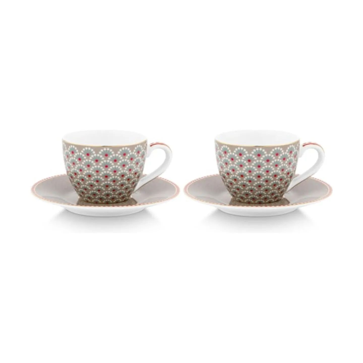 PIP Studio Espressokopper Blooming Tales Espressokop m. underkop - 2 stk. i Khaki, 1