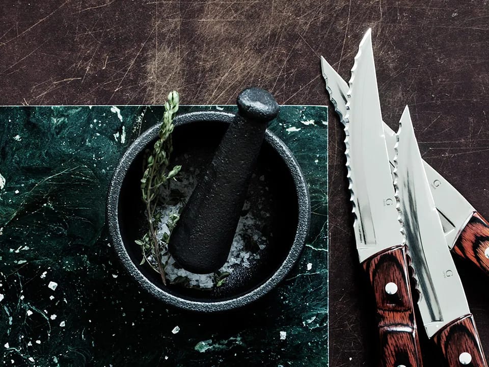 Gense Bestiksæt Old Farmer Classic XL Steakknive - 4 dele i Brun/stål, 4 stk., 2