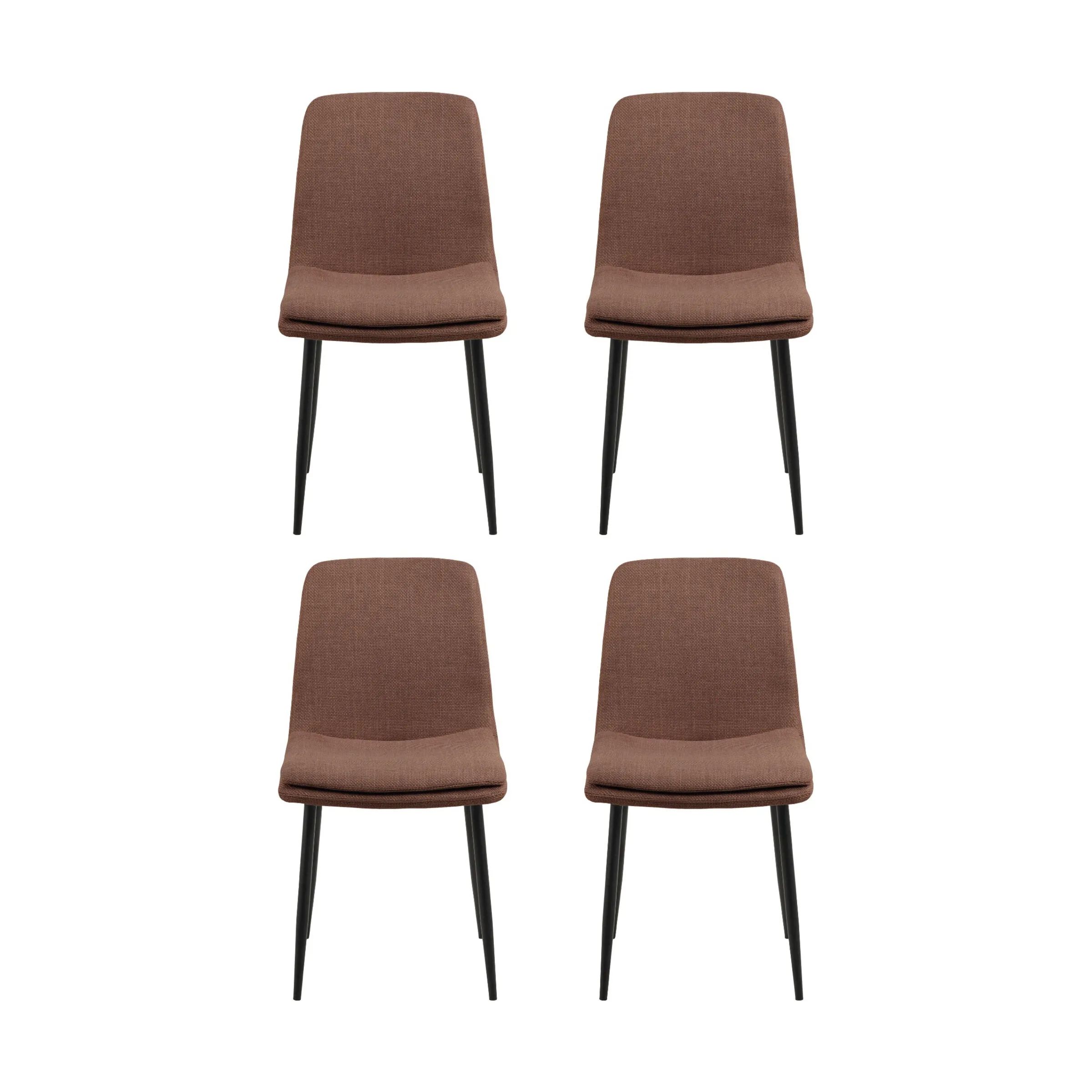 CASA Living Spisebordsstole Becca Spisebordsstol - 4 stk i Terracotta/mat sort, 4 stk., 1