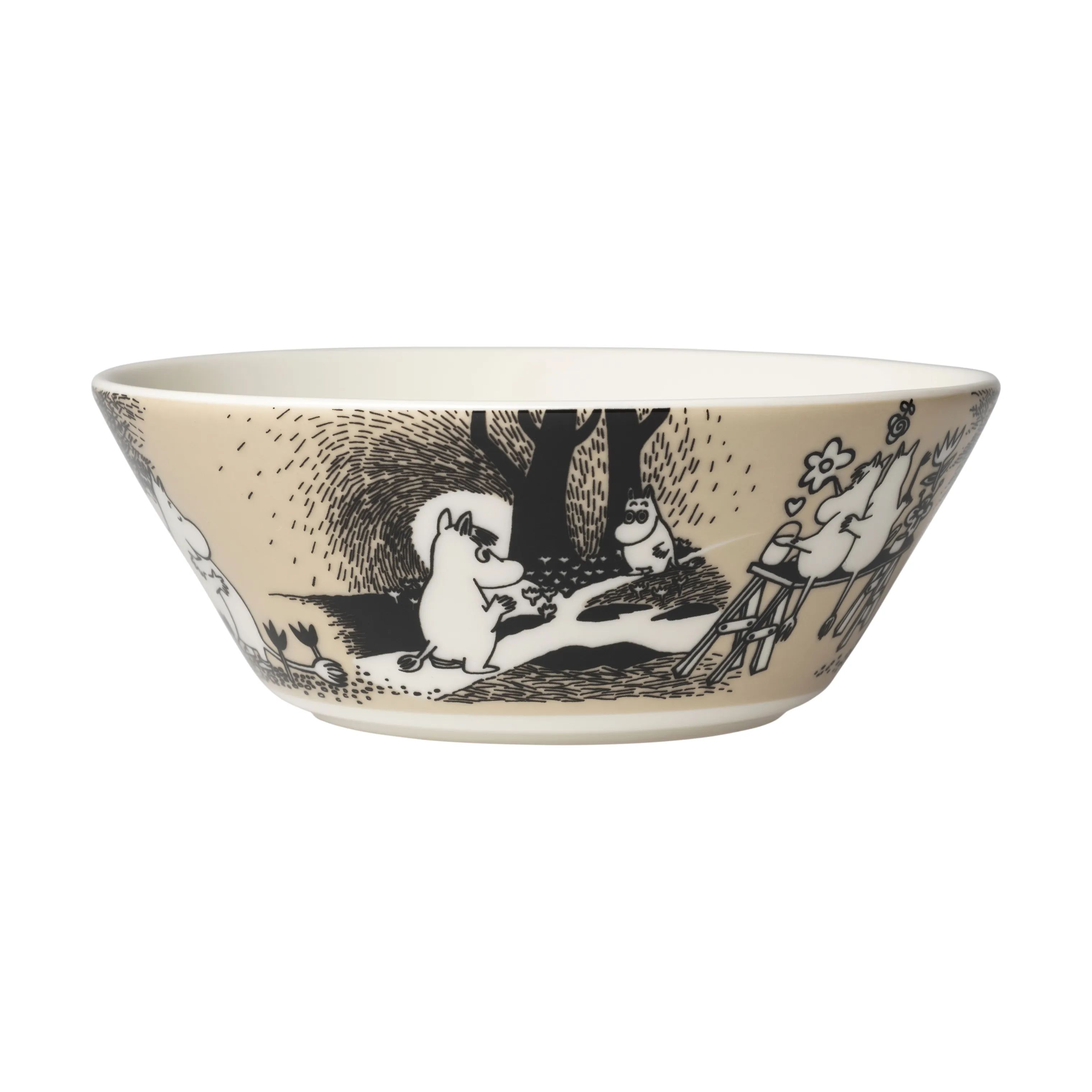 Moomin Arabia Dybe tallerkener og suppeskåle Kærlighed beige Love Beige Skål i Beige, 2