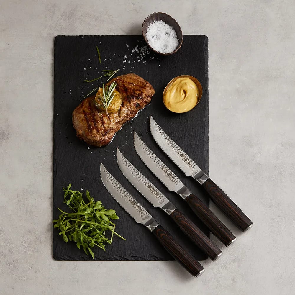 THE CUSTOM CHEF™ Steakknive Cuisine::pro® Damashiro® EMPEROR Cuisine::pro Damashiro EMPEROR Steakknivssæt - 4 dele i Sølv/sort, 2