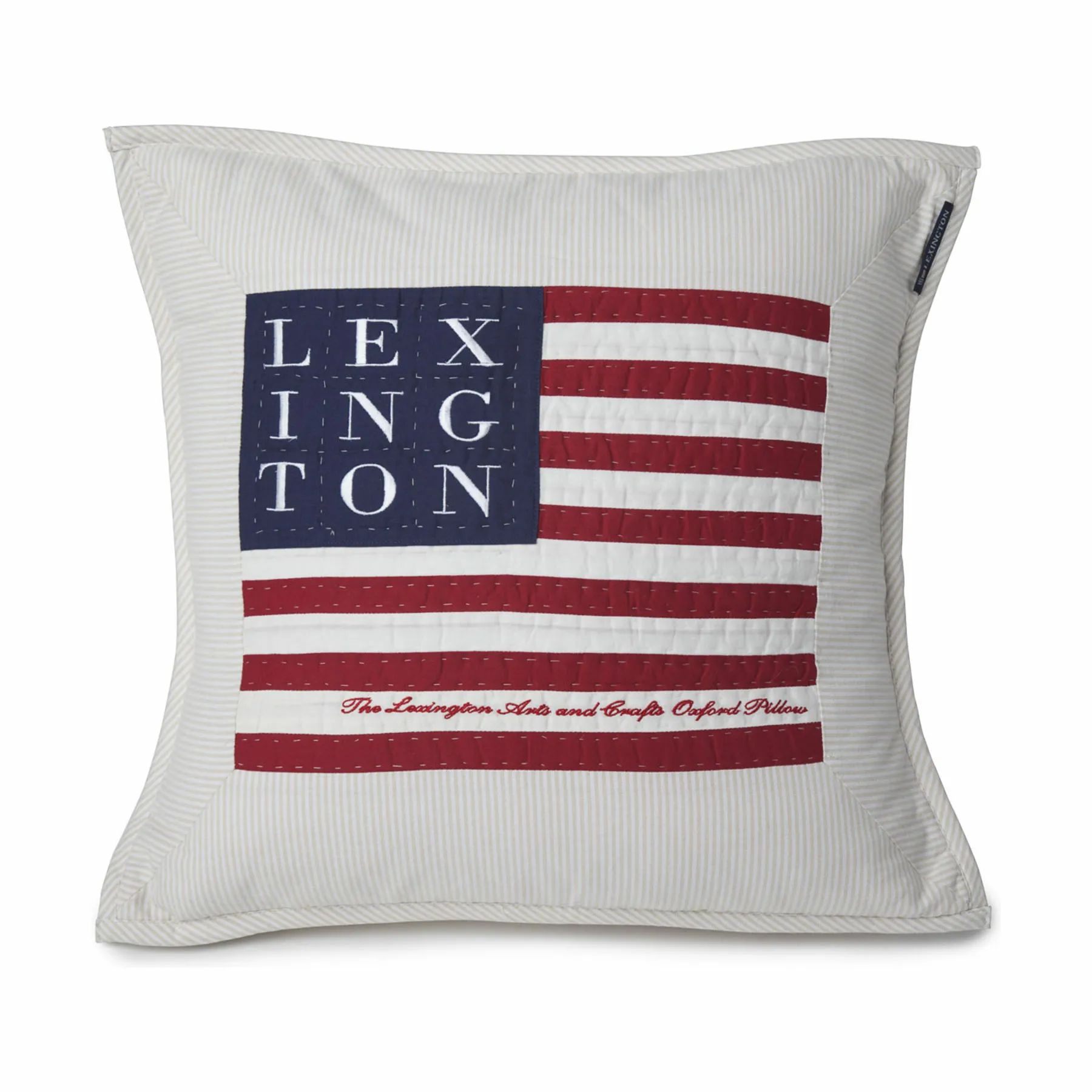 Lexington Pyntepudebetræk Logo Art & Crafts Sham Pudebetræk i Beige/White, H50 x B50 cm, 1