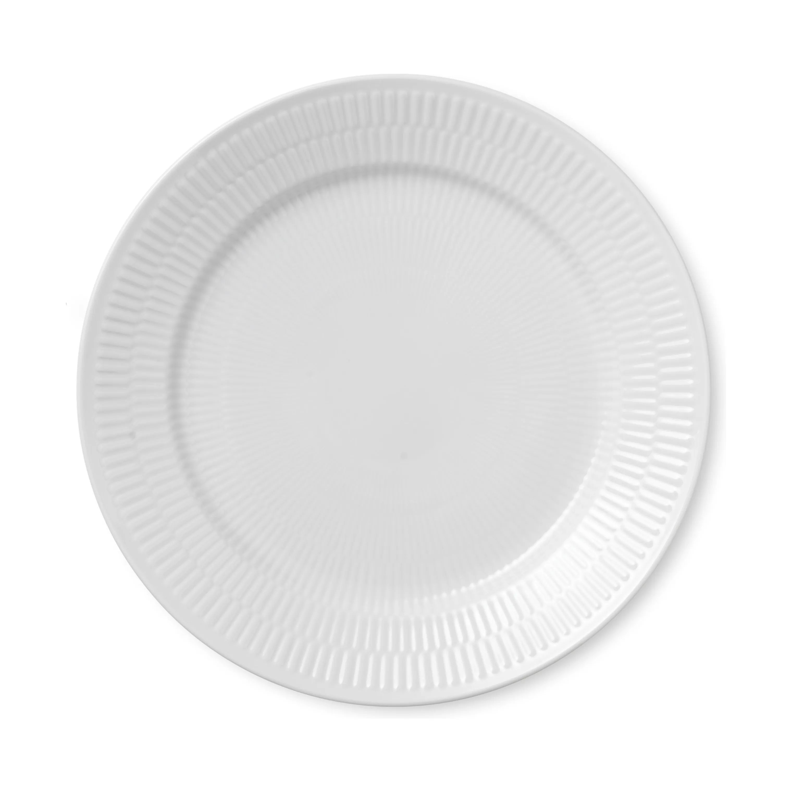 Royal Copenhagen Middagstallerkener Hvid Riflet Tallerken i Hvid, 25 cm, 1