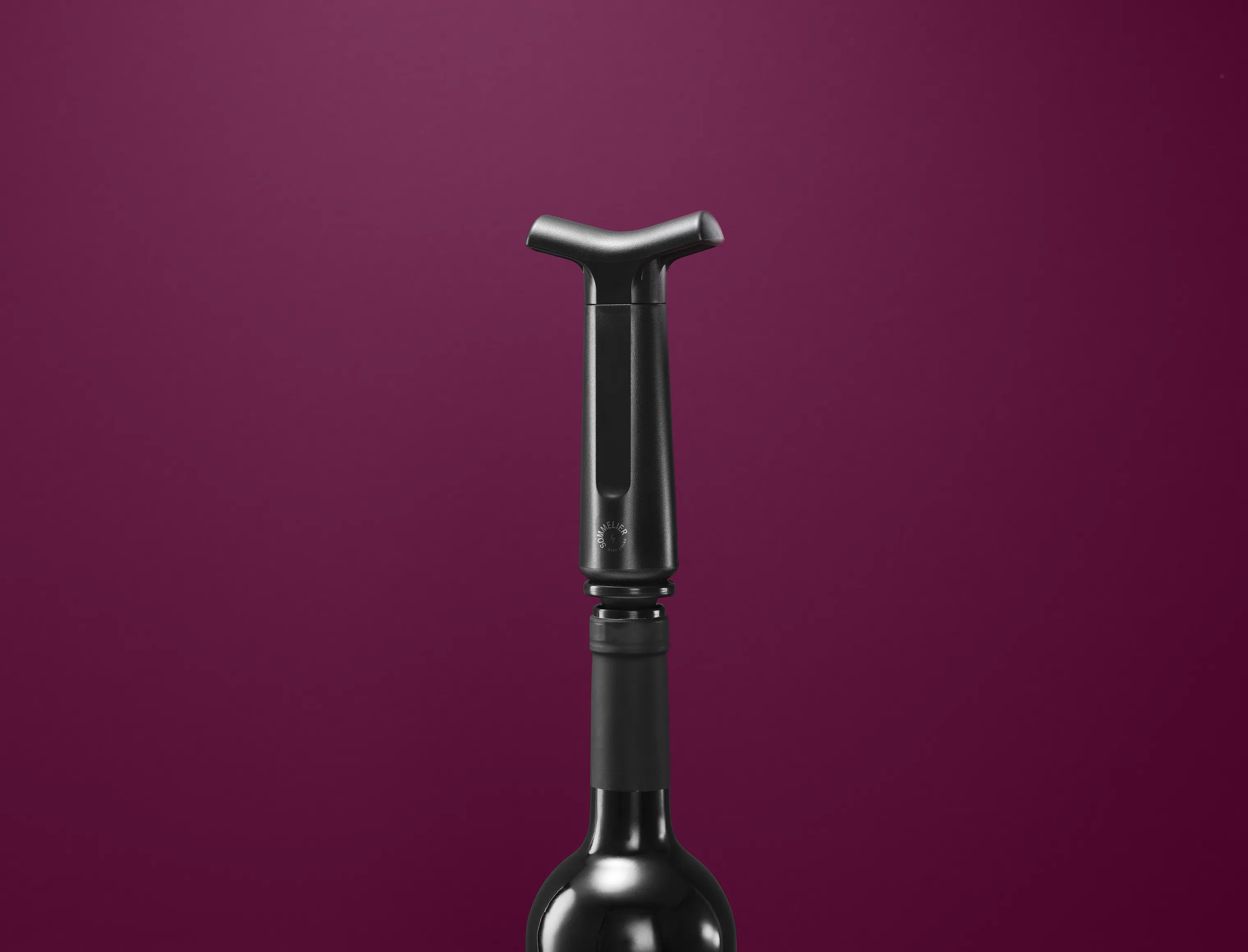 Sommelier by CASA Living Vinpumper Sommelier Vakuumpumpesæt - 4 stoppere i sort, 3