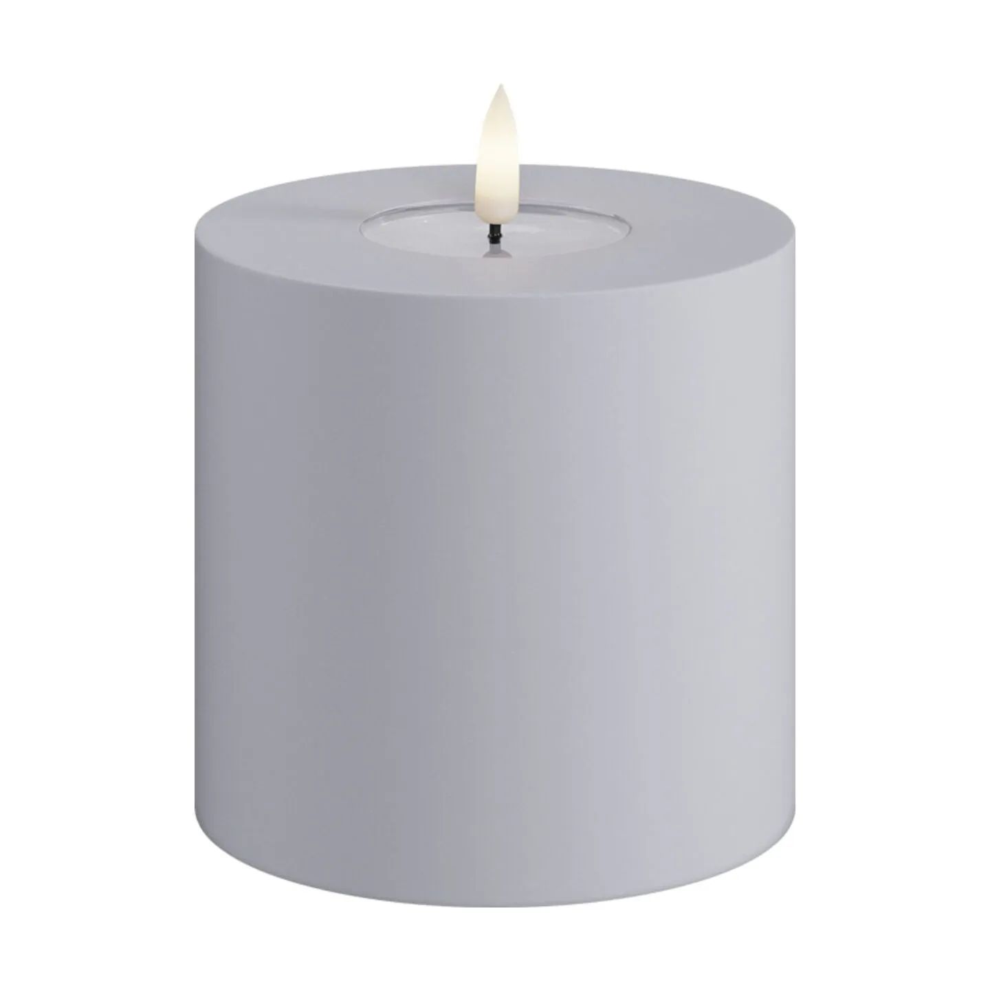 Deluxe Homeart LED-lys Real Flame LED Udendørs Bloklys i Støvet Blå, 10 cm, 1