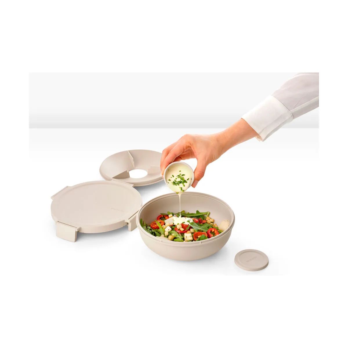Brabantia Madkasser Make & Take Salatskål i Soft Beige, 1.3 L, 4