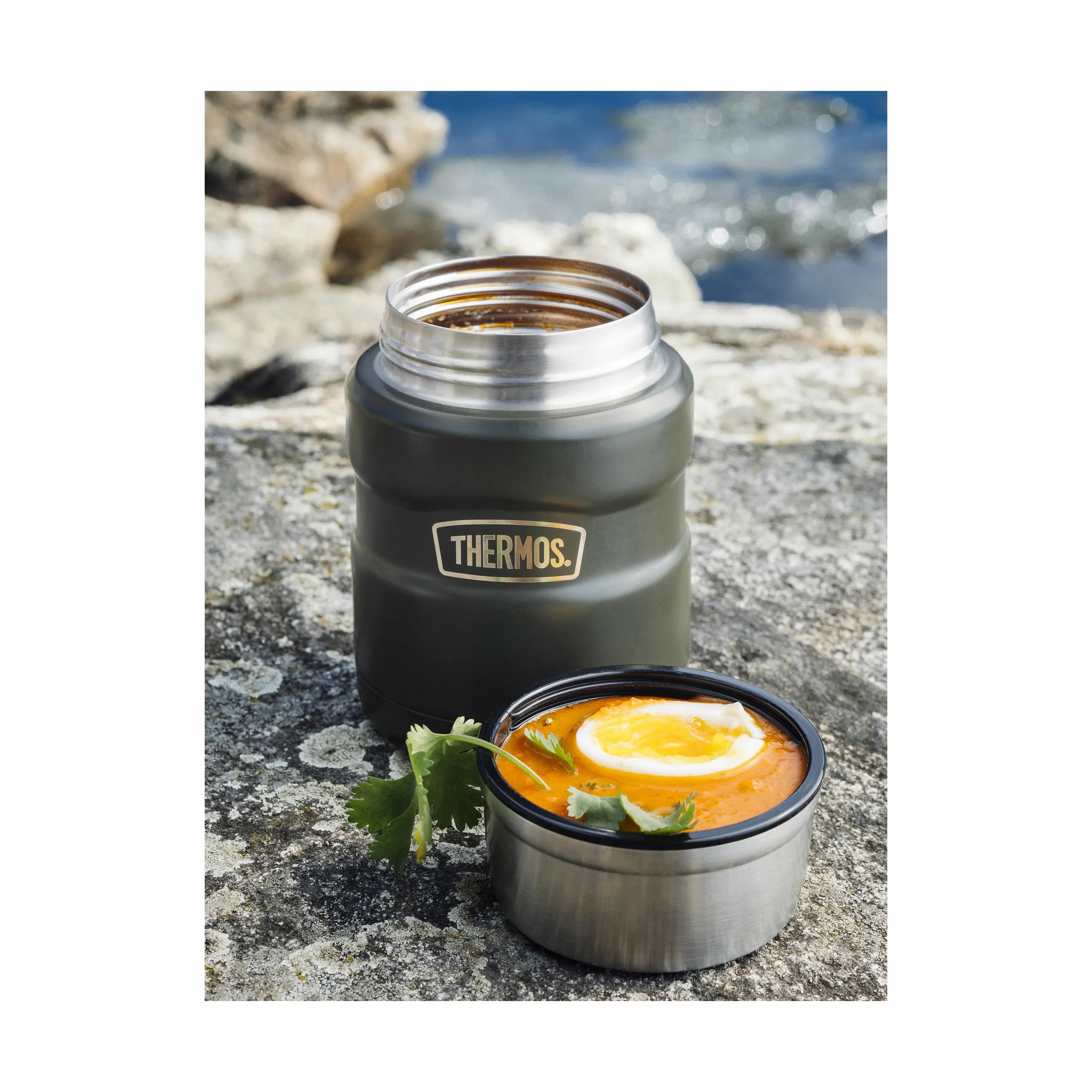 Thermos Termoflasker King Madtermoflaske i army, 470 ml, 2