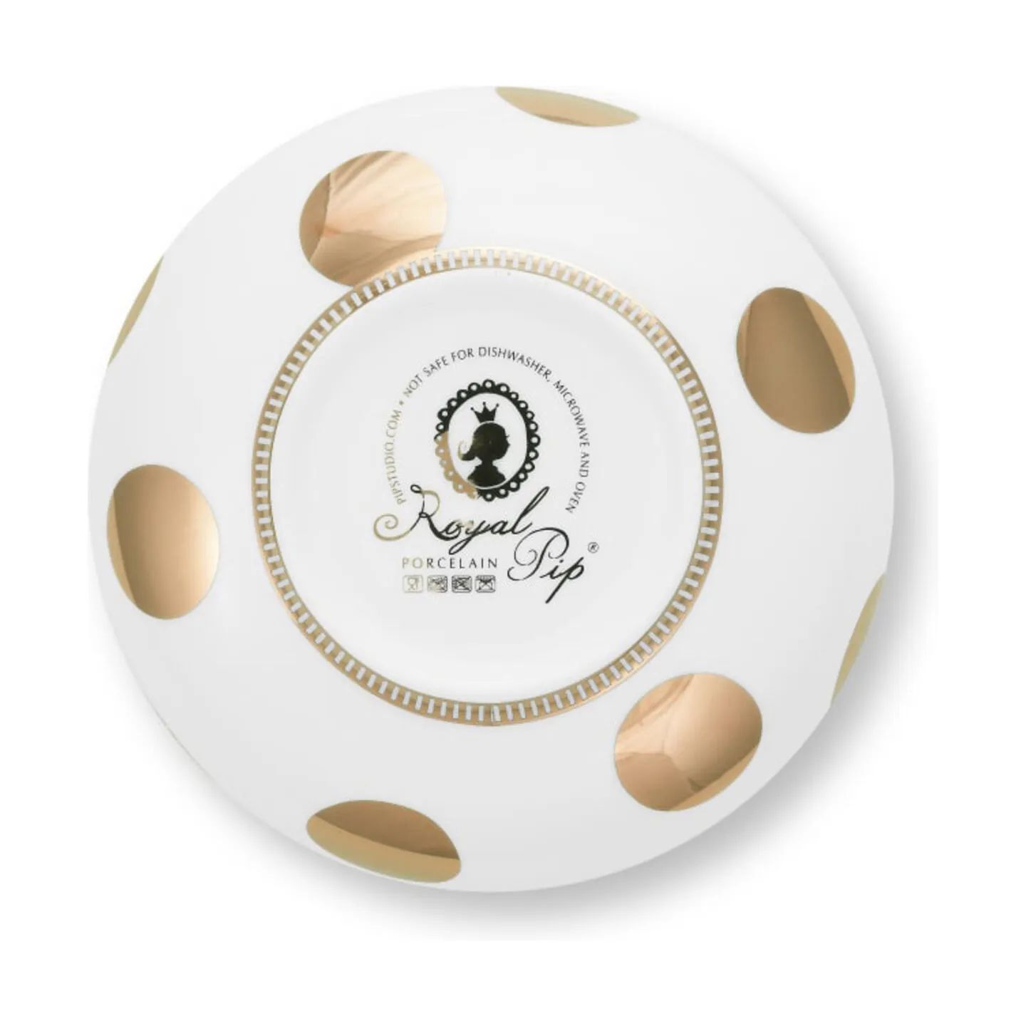 PIP Studio Serveringsskåle Dot Delight Skål - 2 stk. i Hvid / Guld, 15 cm, 5