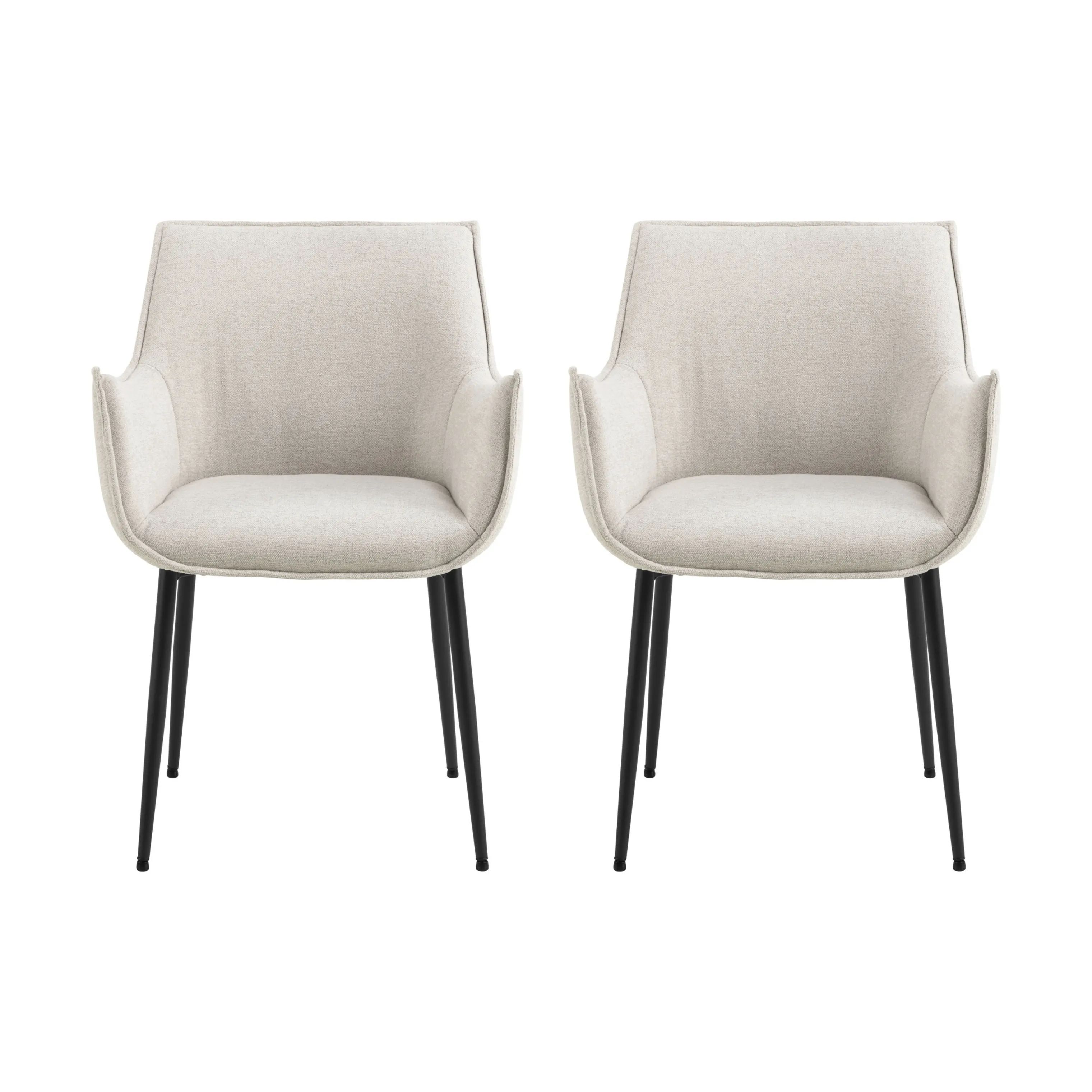 CASA Living Spisebordsstole Bonita Spisebordsstol med armlæn - 2 stk i Beige, 1
