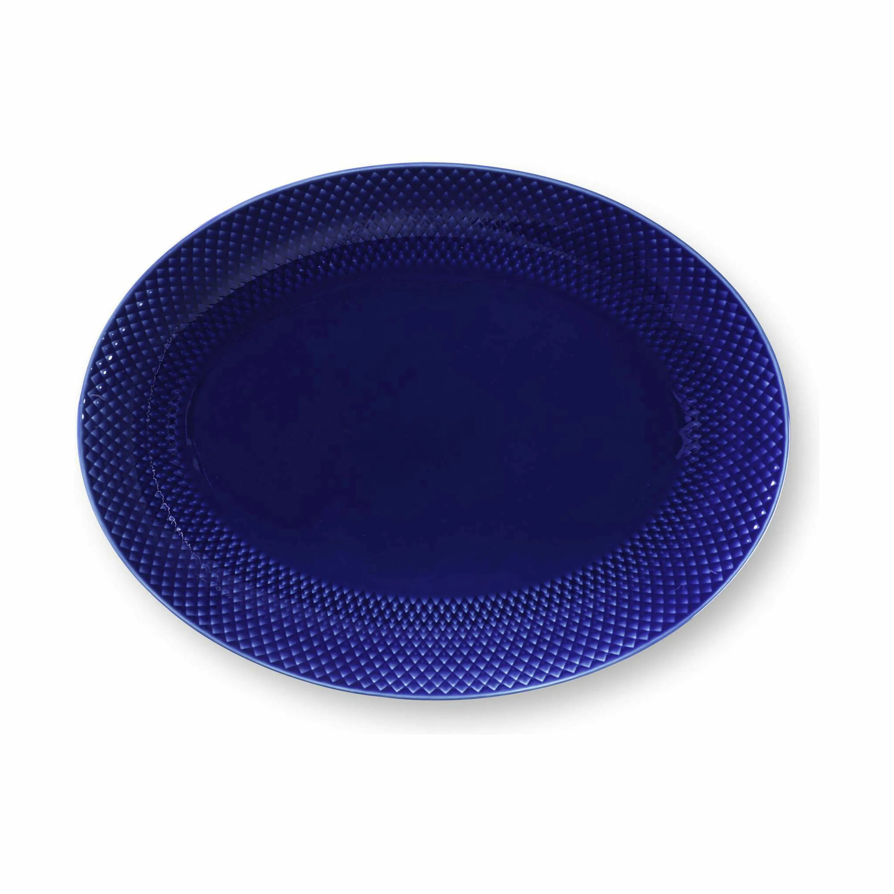Lyngby Porcelæn Serveringsfade Rhombe Color Rhombe Colour Serveringsfad i Mørkeblå, B26,5 x L35 cm, 1