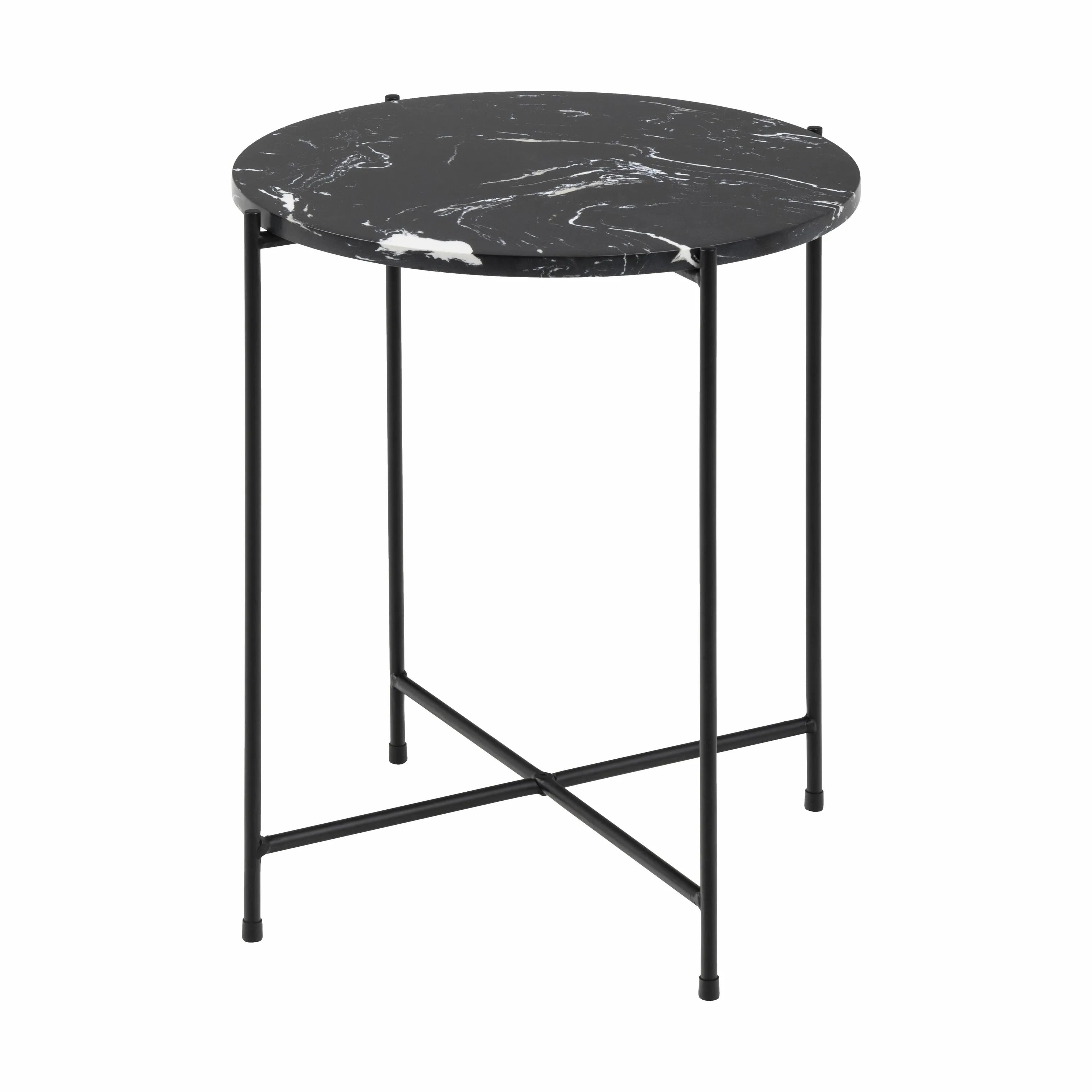 CASA Living Sideborde Avila Hjørnebord i Sort, H45 x Ø42 cm, 1