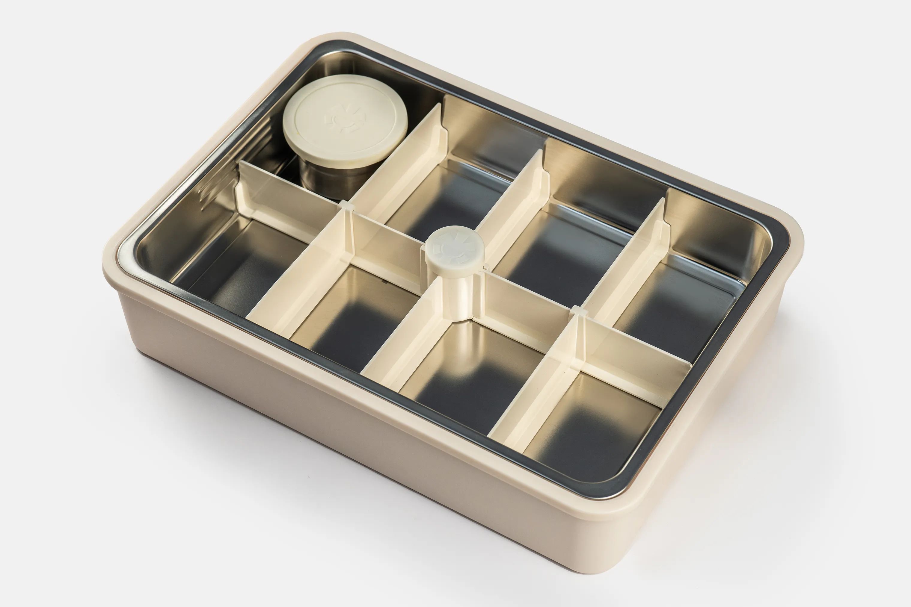 Platterbox Opbevaringsbokse Snack Box Tilbehørssæt - 21 dele i Creme, 2