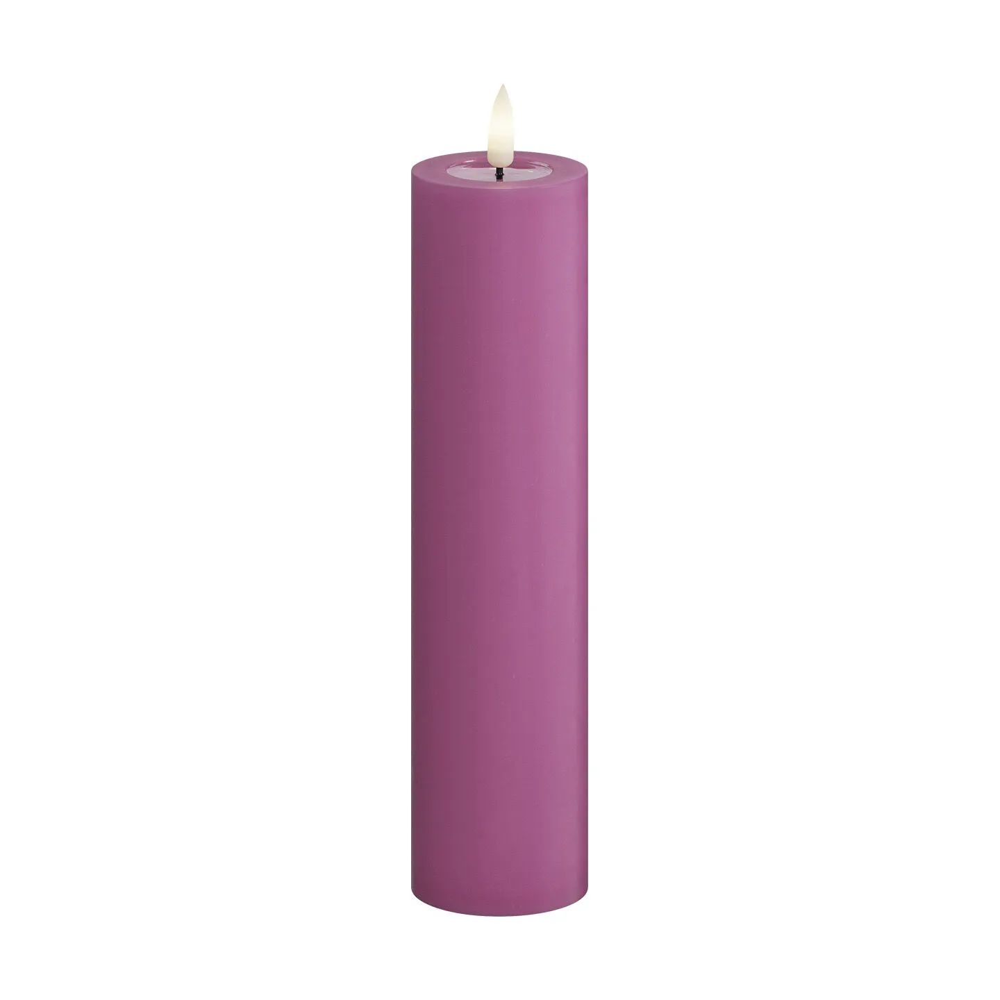 Deluxe Homeart LED-lys Real Flame LED Bloklys i Magenta , 20 cm, 1