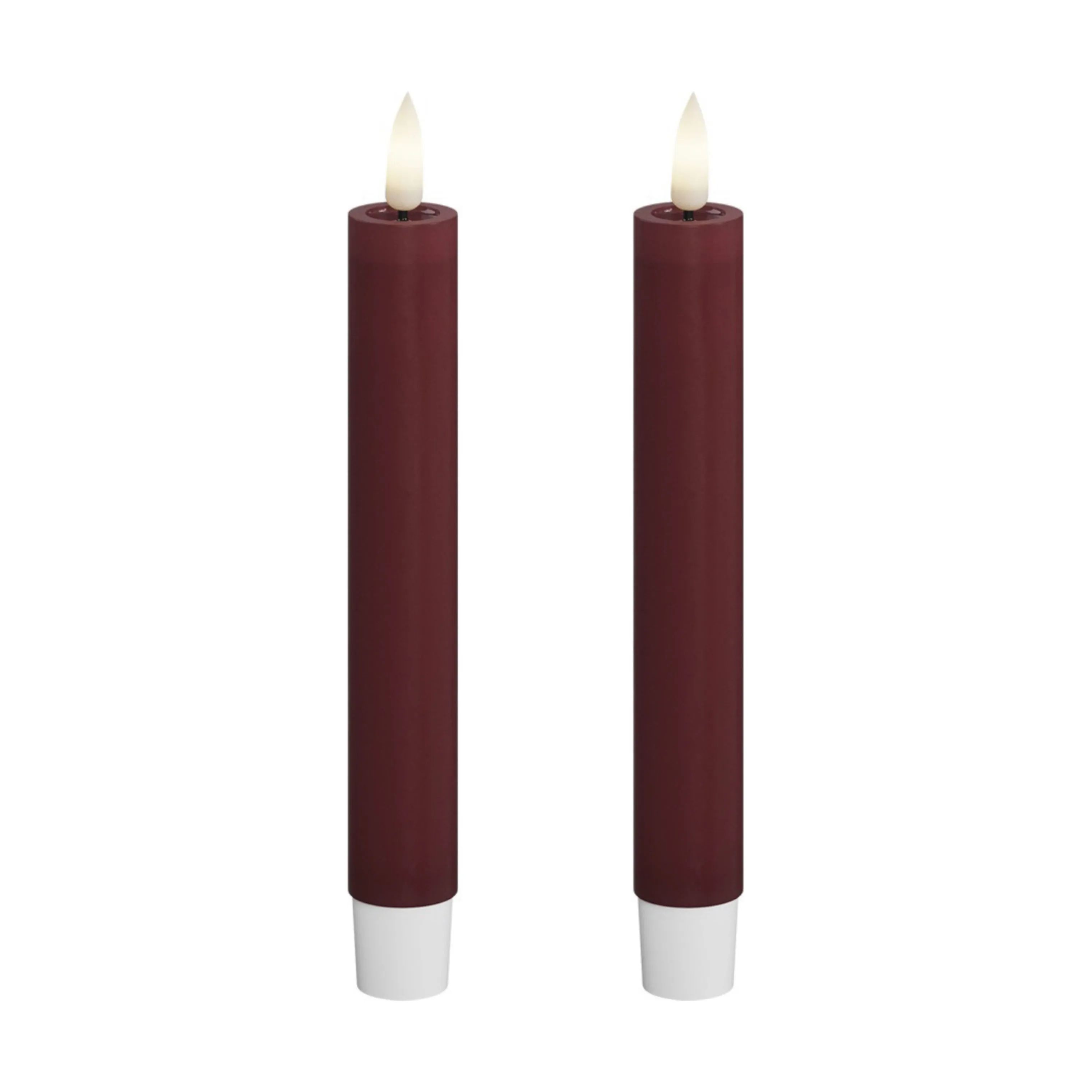 Deluxe Homeart LED-lys Real Flame LED Kronelys - 2 stk. i Bordeaux , 15 cm, 1