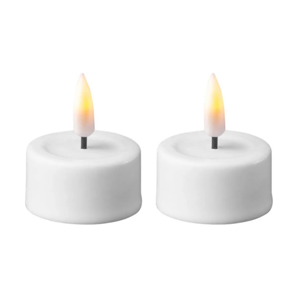 Deluxe Homeart LED-lys Real Flame LED Fyrfadslys - 2 stk. i Hvid , 4, 1