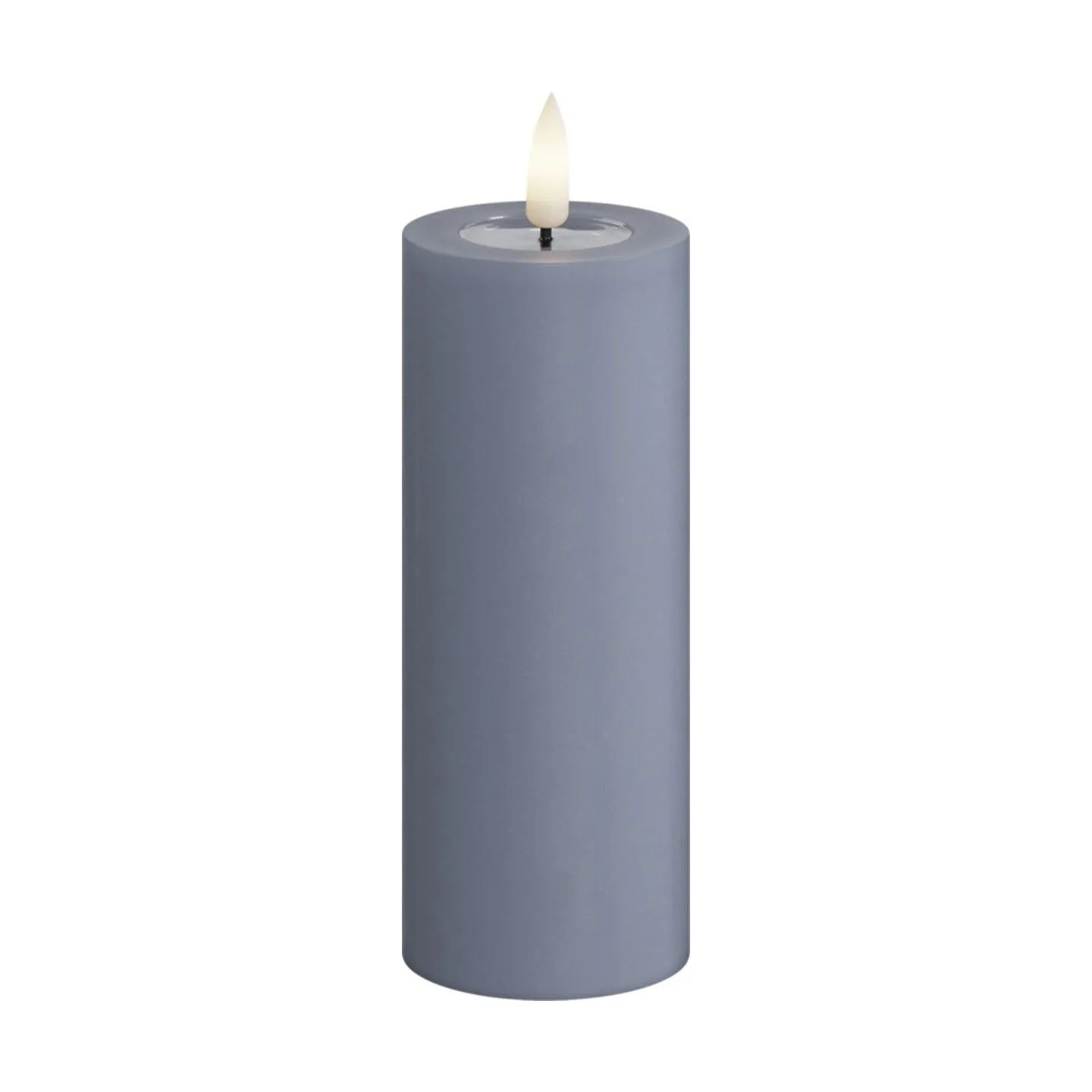 Deluxe Homeart LED-lys Real Flame LED Bloklys i Ice blue, 12,5 cm, 1