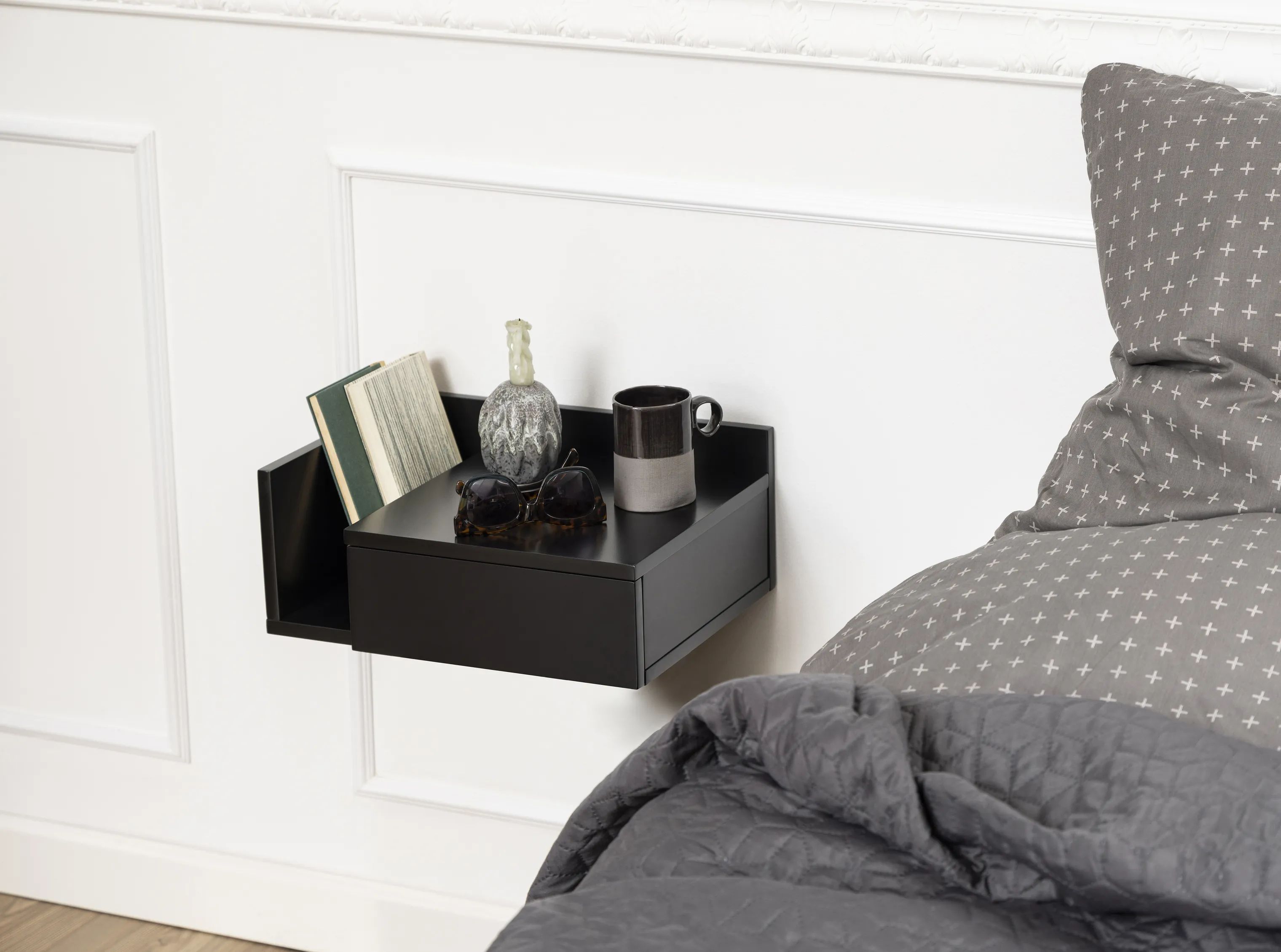 CASA Living Sengeborde Ashlan Natbord i Sort, 2