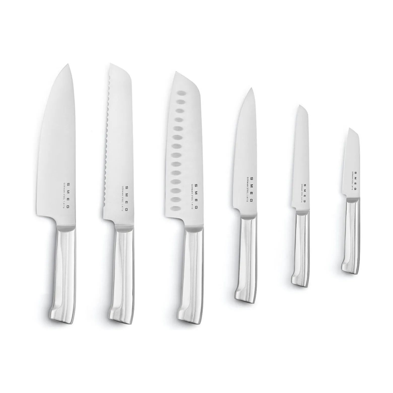 Smeg Knivblokke med knive 50's Style Knivbloksæt - 7 dele i Creme, 4