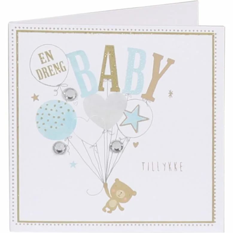 CASA Living Kort Kort til Baby - Dreng i blå, 1