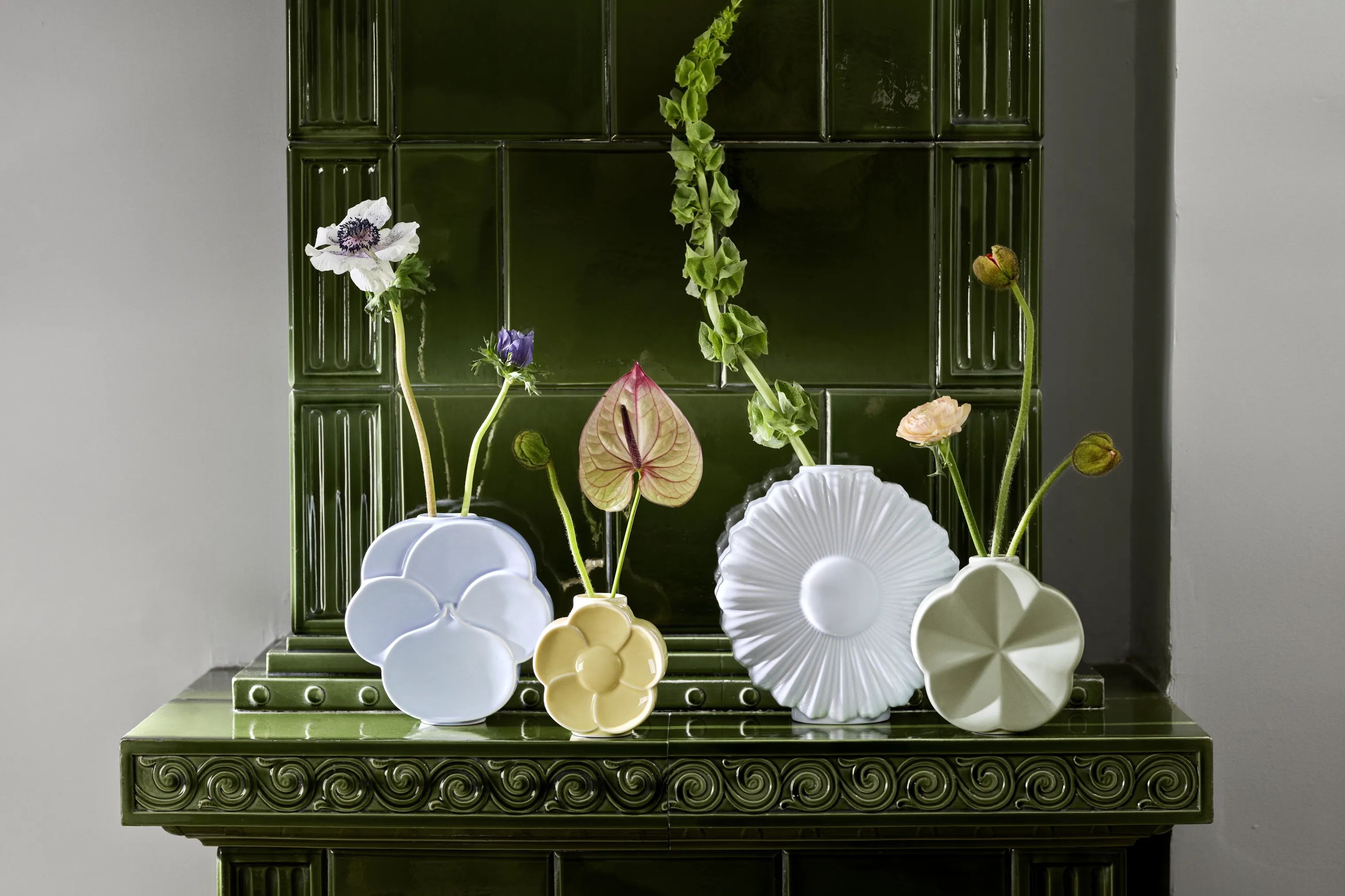 Lyngby Porcelæn Vaser Flower Vase - Marguerit i Hvid, 9