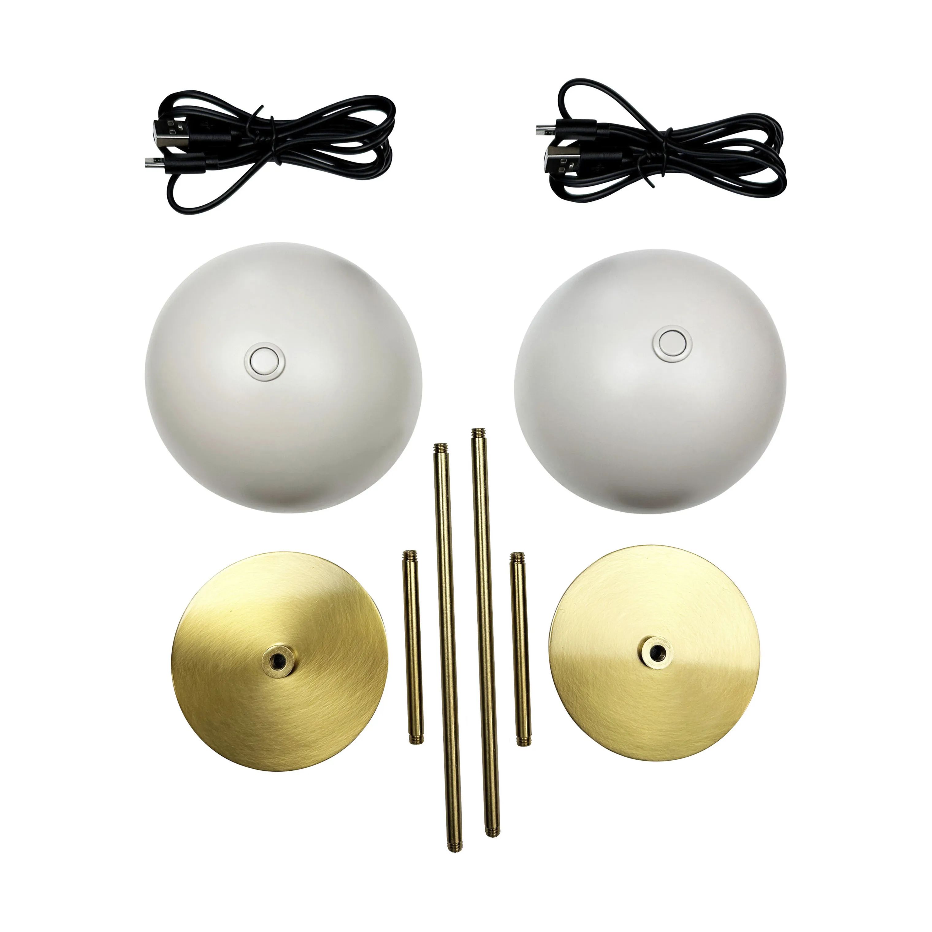 Dyberg Larsen LED-lamper Along LED-Bordlampe - 2 stk i Beige/ Messing, 6