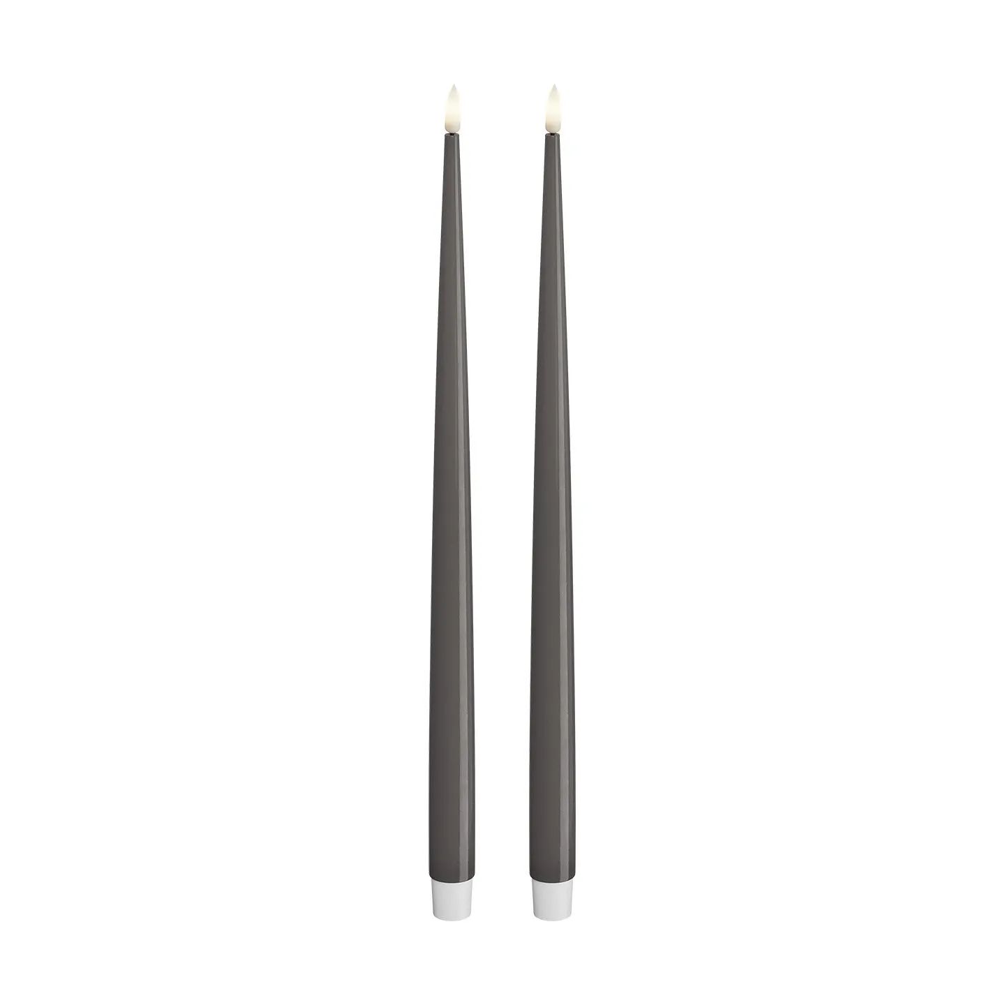 Deluxe Homeart LED-lys Real Flame LED Kertelys - 2 stk. i Grå , 38 cm, 1